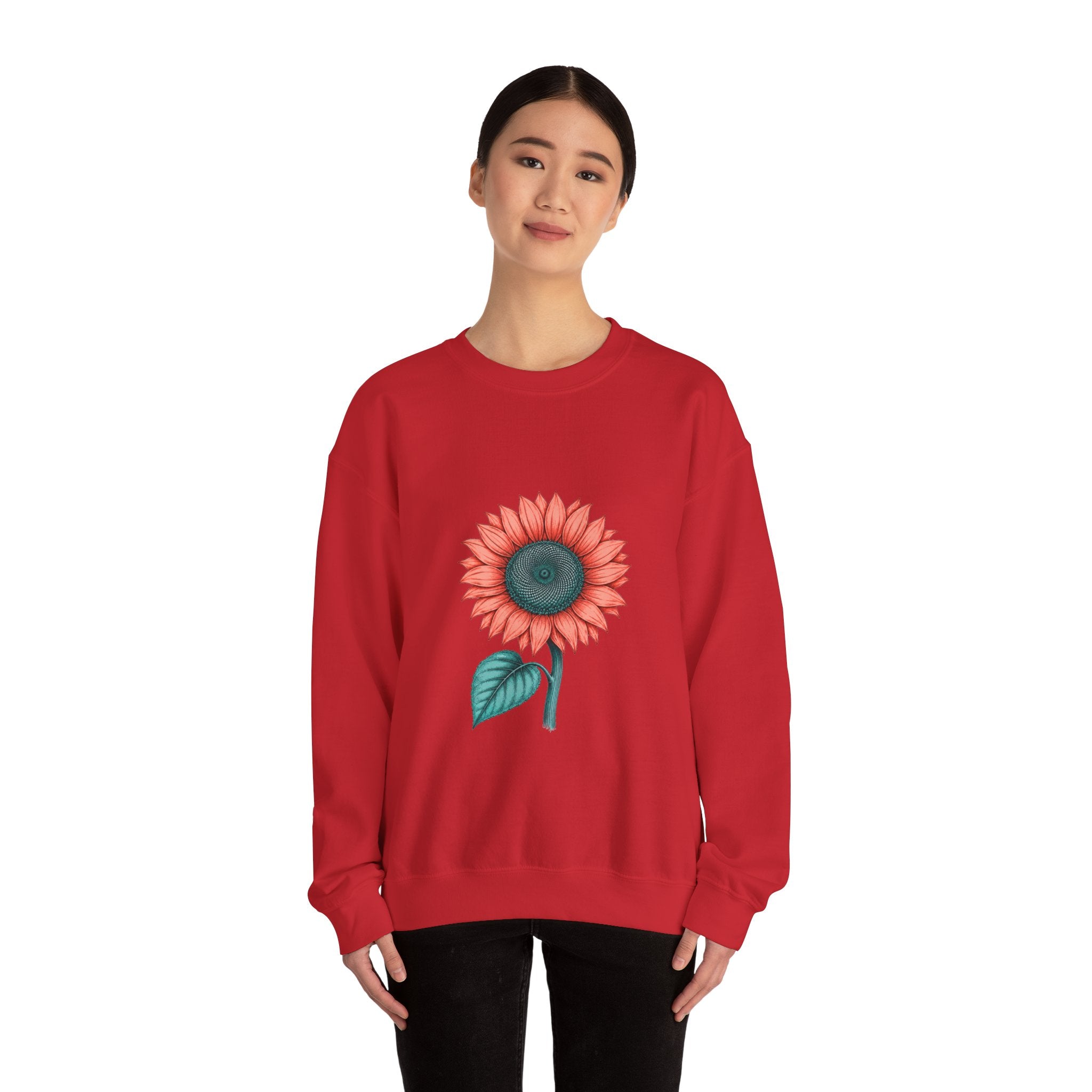 Matching Couple Sweatshirt - Sunflower & Moonflower Matching Couple Crewneck Sweatshirt Hand-Drawn Art His Hers Best Friend Gift - Design A
