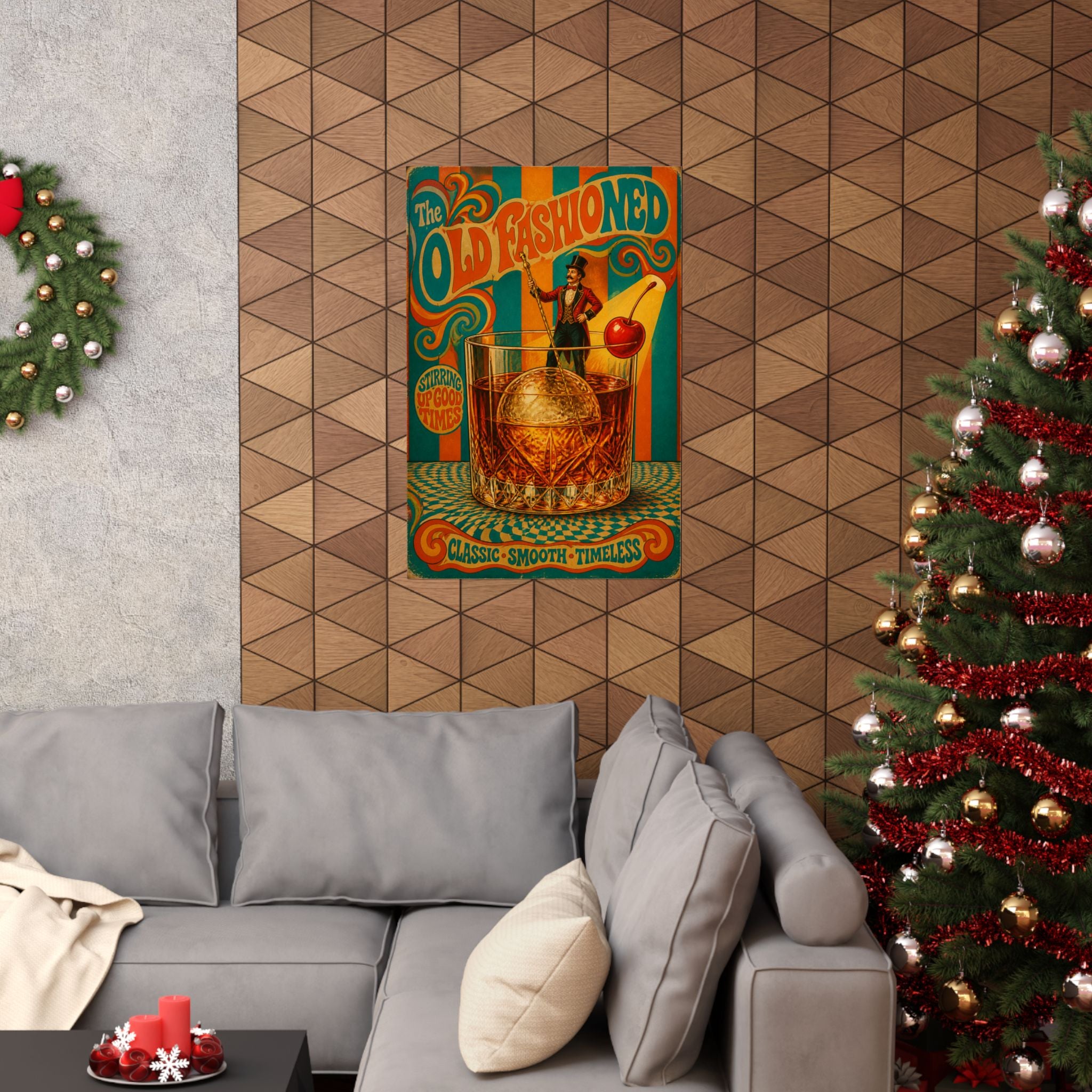 Old Fashioned Ringmaster Wall Art Poster 24×36 Psychedelic Dining Room Decor Maximalist Print