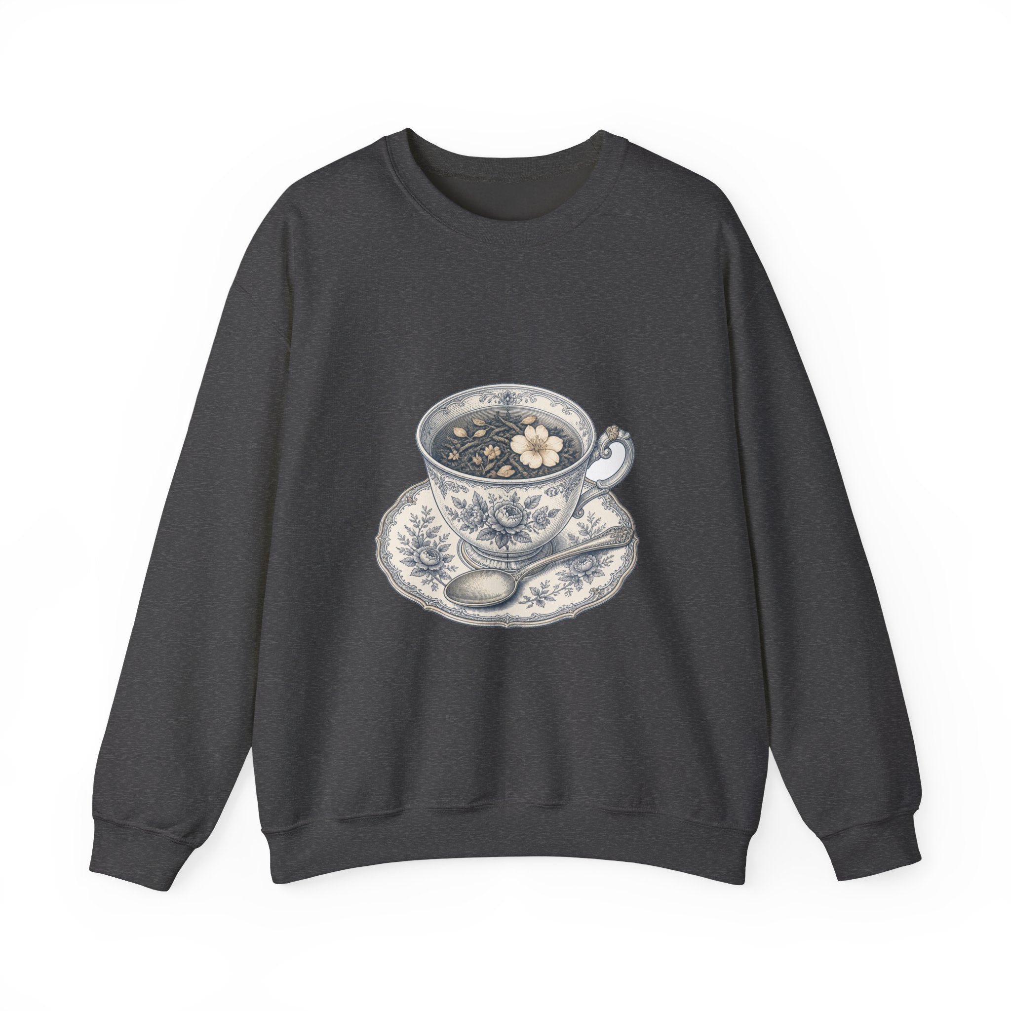 Matching Couple Sweatshirt - Coffee & Tea Matching Couple Comfort Colors Crew Vintage Art His Hers Honeymoon Gift - Design B