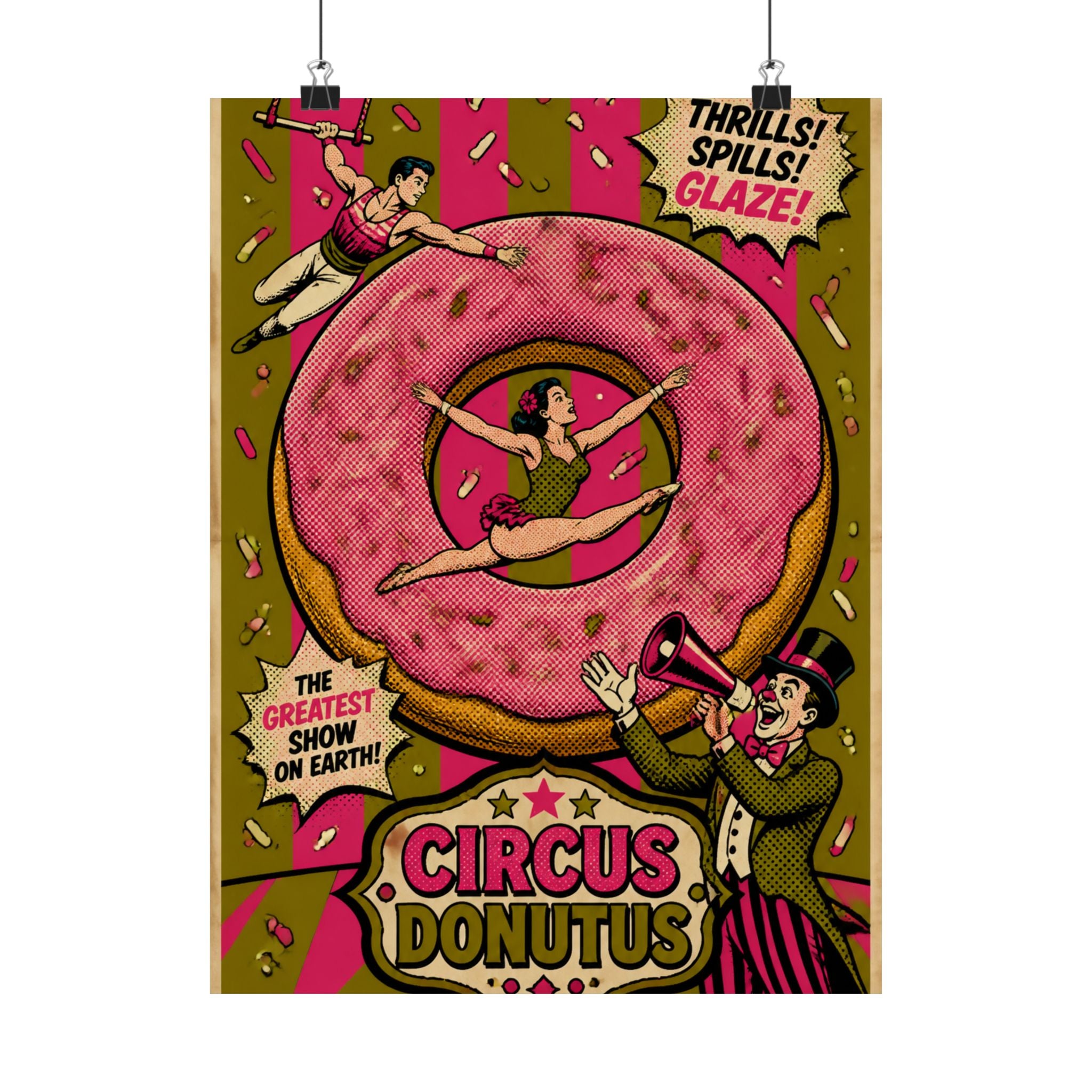 Donut Circus Ring Wall Art Poster 18×24 Pop Art Living Room Decor Maximalist Print