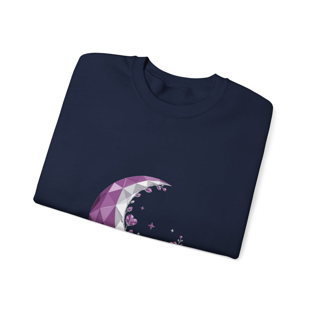 Matching Couple Sweatshirt - Waxing & Waning Moon Matching Couple Premium Fleece Sweatshirt Geometric Art His Hers Love Gift - Design A