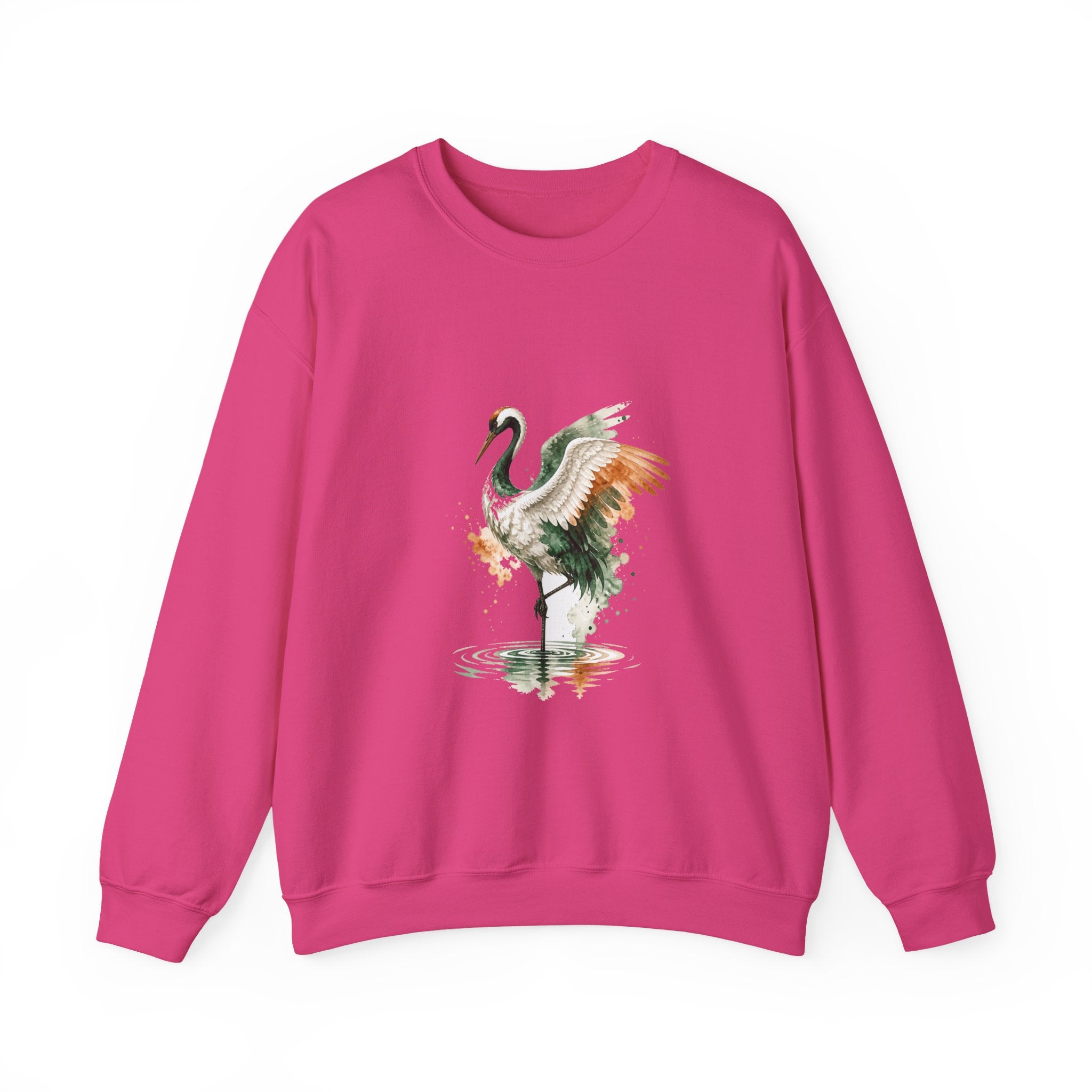 Matching Couple Sweatshirt - Tiger & Crane Matching Couple Premium Fleece Sweatshirt Watercolor Art His Hers Birthday Gift - Design B