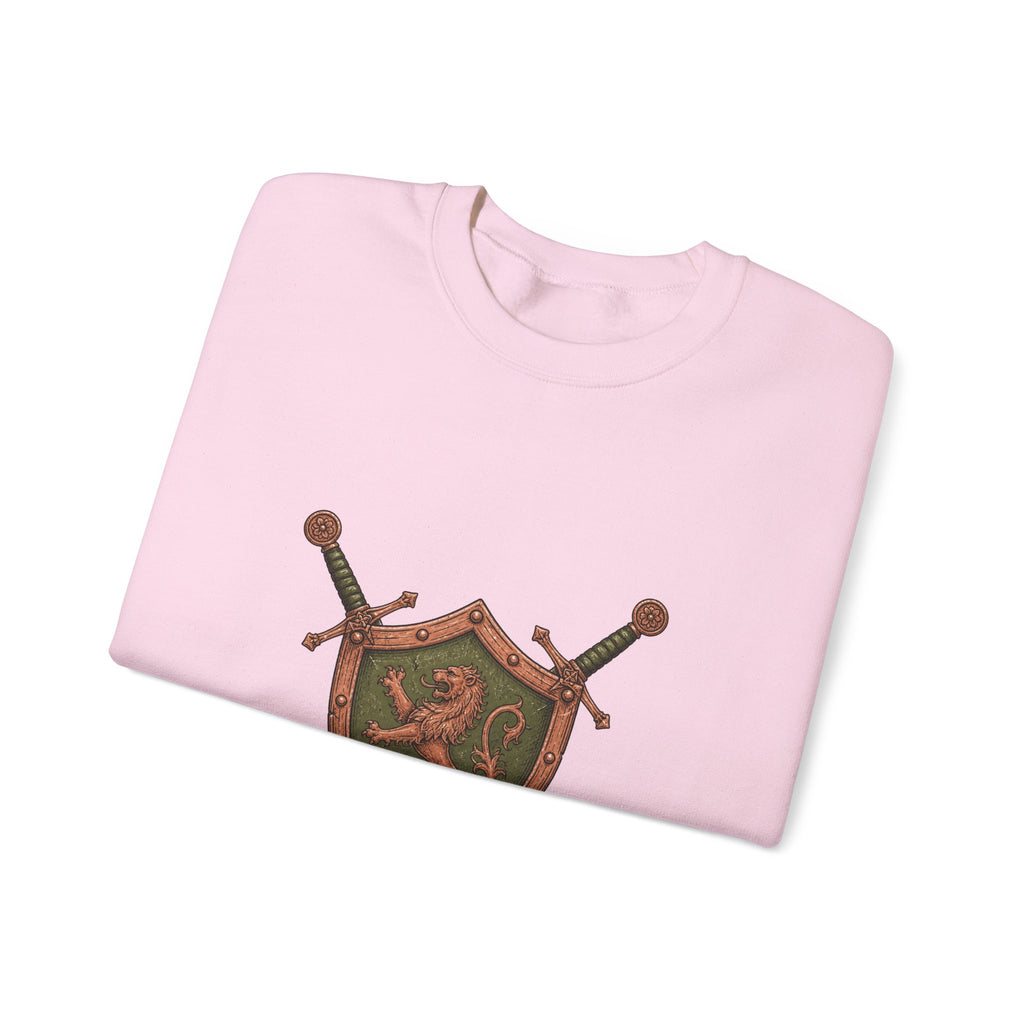 Matching Couple Sweatshirt - Crown & Shield Matching Couple Premium Fleece Sweatshirt Hand-Drawn Art His Hers Anniversary Gift - Design B