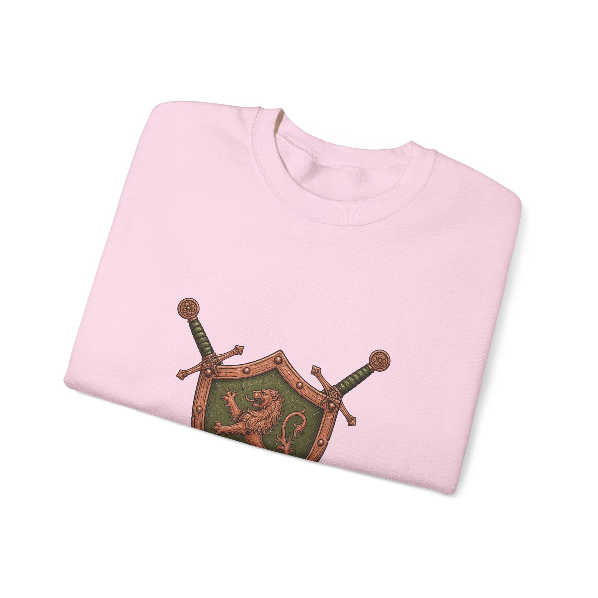 Matching Couple Sweatshirt - Crown & Shield Matching Couple Premium Fleece Sweatshirt Hand-Drawn Art His Hers Anniversary Gift - Design B