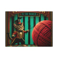 Cat Lion Tamer Wall Art Canvas 16×20 Art Deco Entryway Decor Maximalist Print