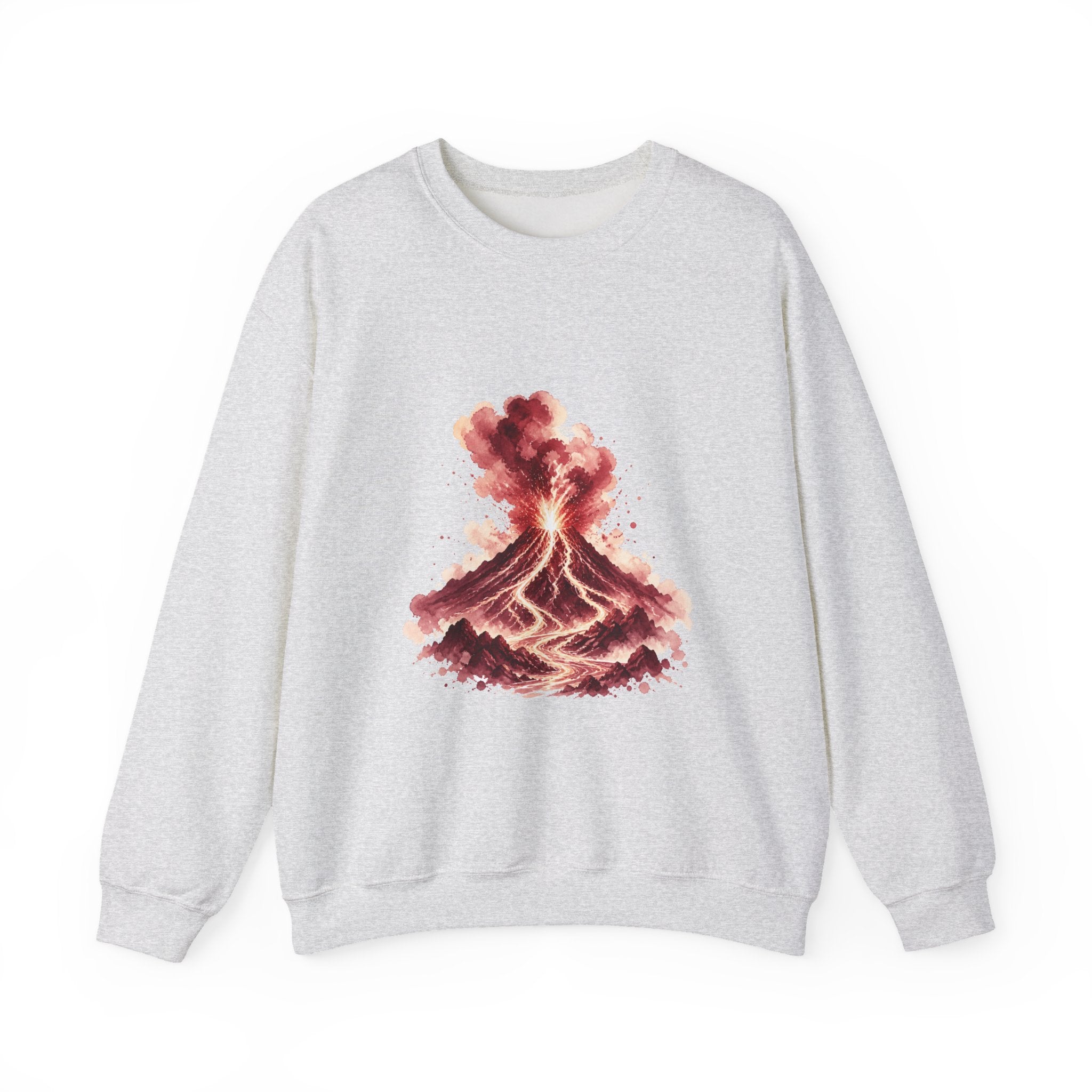 Matching Couple Sweatshirt - Volcano & Glacier Matching Couple Comfort Colors Crew Watercolor Art His Hers Birthday Gift - Design A