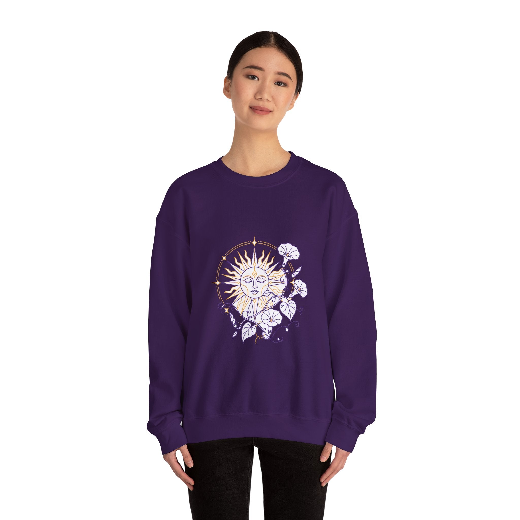 Matching Couple Sweatshirt - Sun & Moon Matching Couple Comfort Colors Crew Minimalist Art His Hers Christmas Gift - Design B