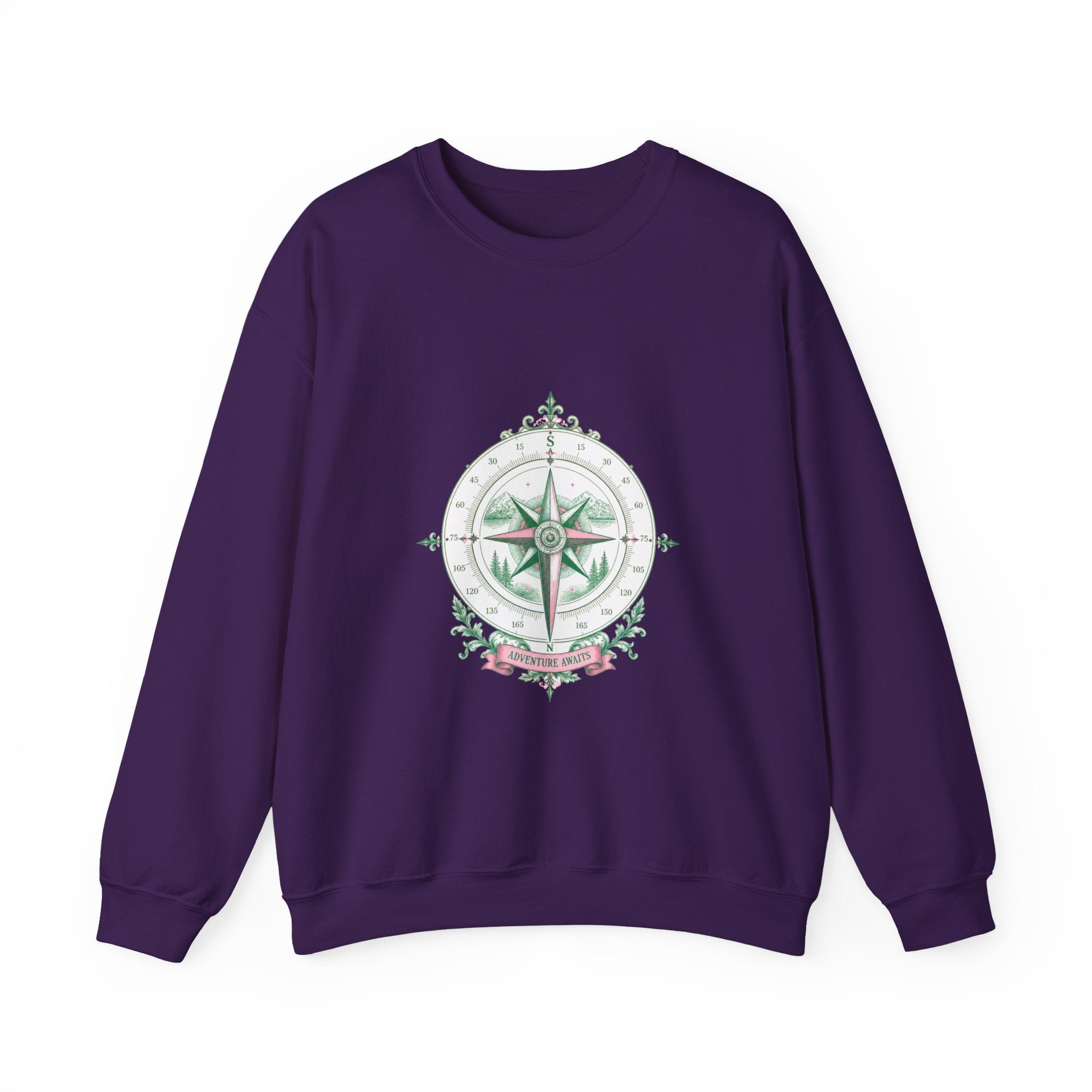 Matching Couple Sweatshirt - Compass North & South Matching Couple Premium Fleece Sweatshirt Vintage Art His Hers Honeymoon Gift - Design B