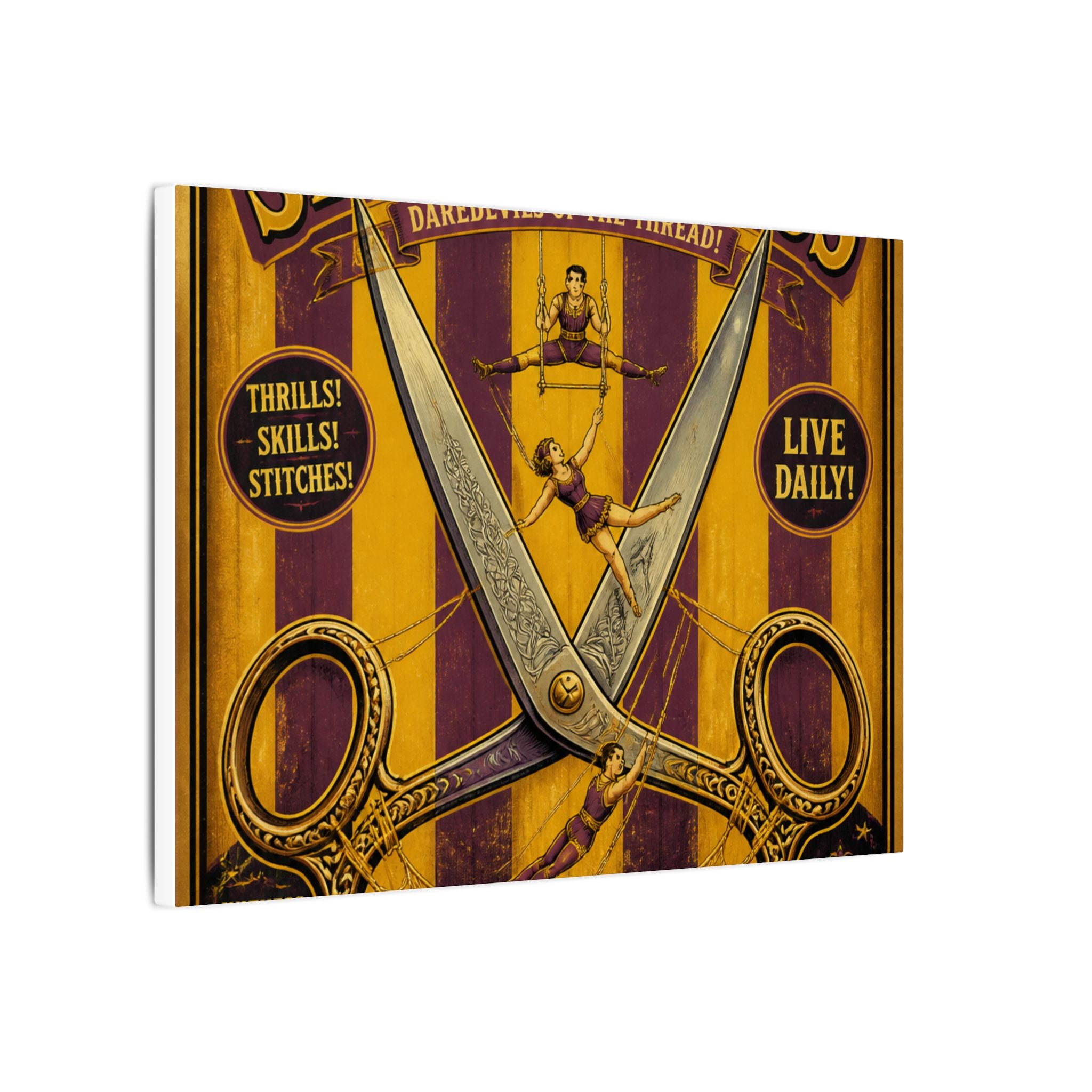 Giant Scissors Trapeze Wall Art Canvas 16×20 Vintage Circus Kitchen Decor Maximalist Print