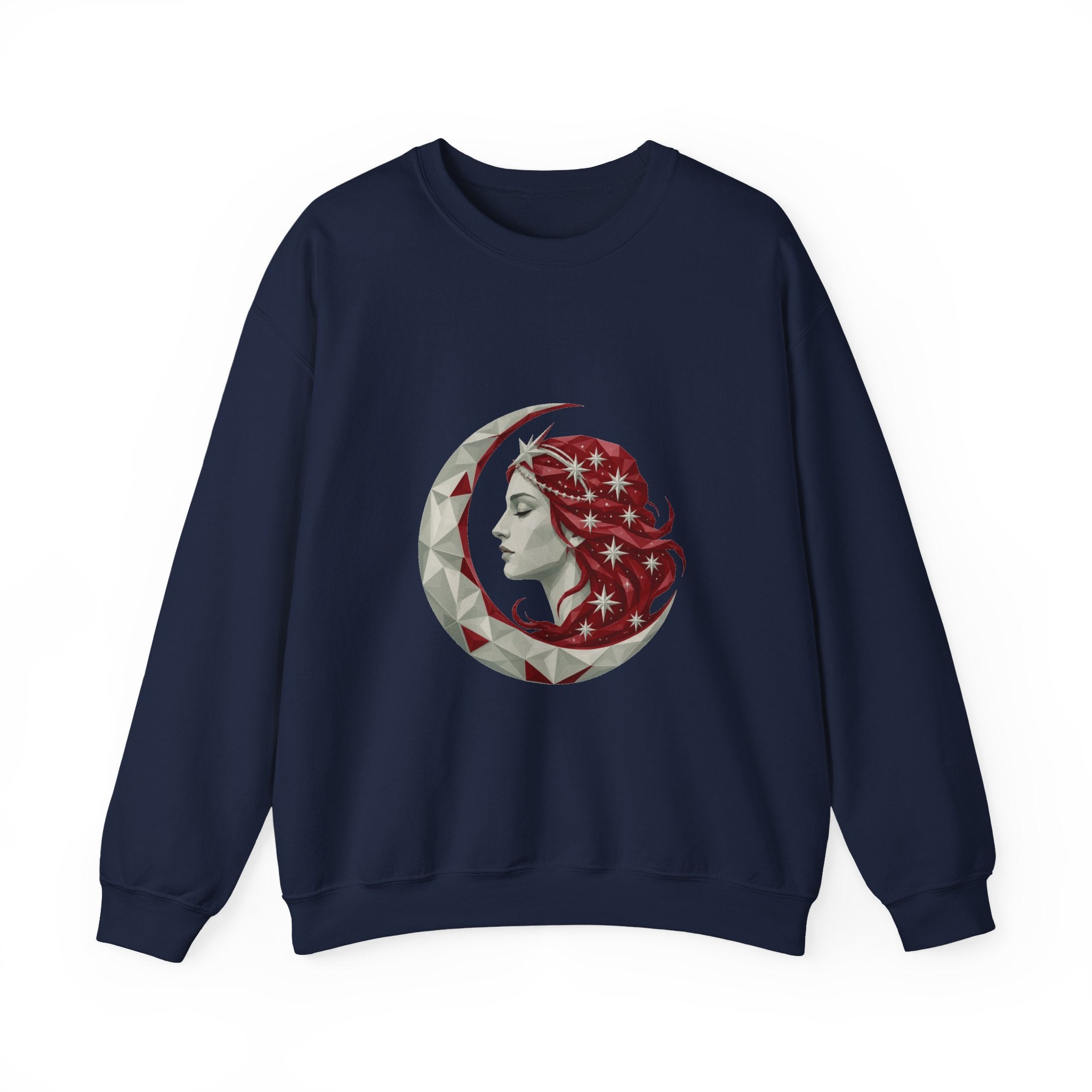 Matching Couple Sweatshirt - Helios & Selene Matching Couple Premium Fleece Sweatshirt Geometric Art His Hers Love Gift - Design B