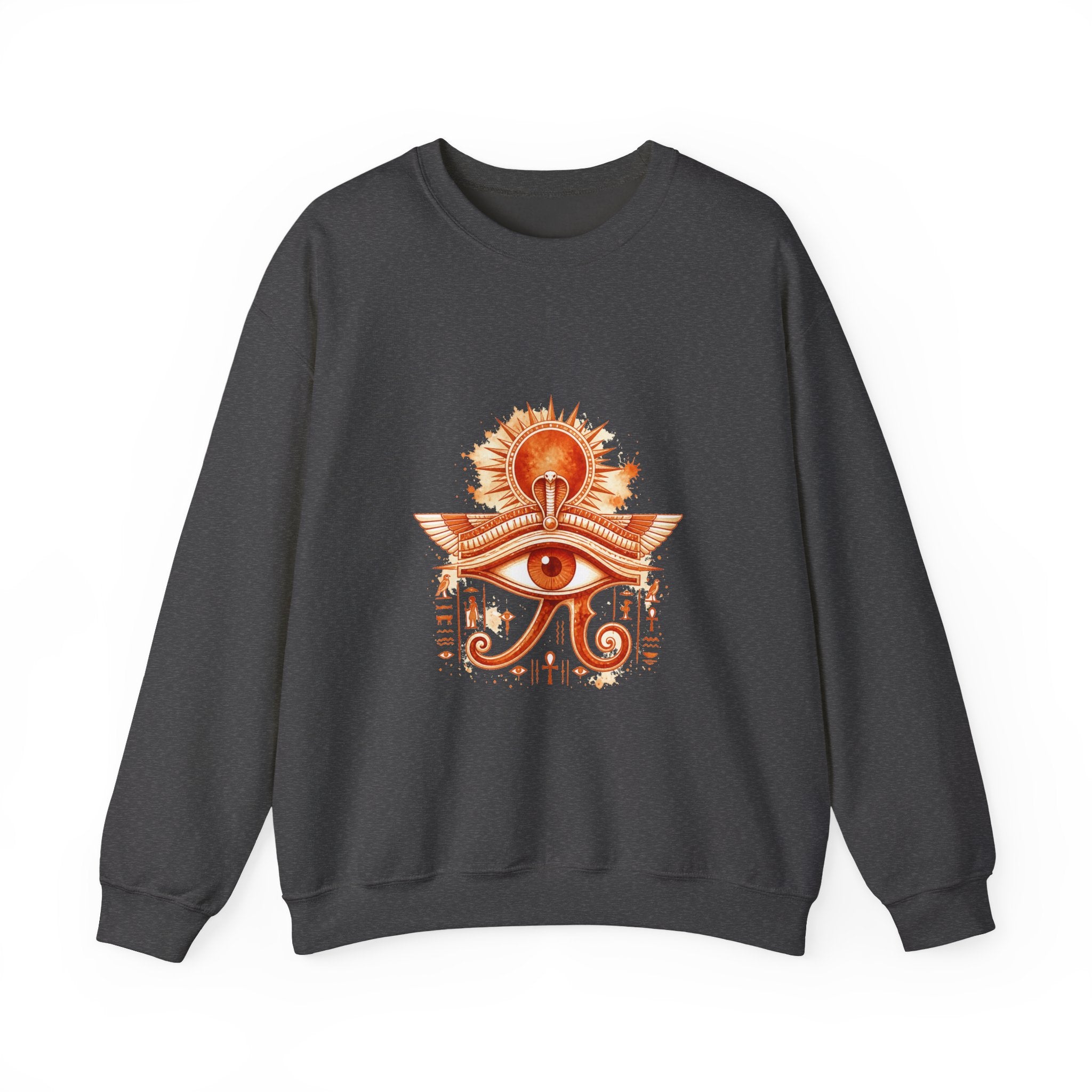 Matching Couple Sweatshirt - Eye of Ra & Horus Matching Couple Premium Fleece Sweatshirt Watercolor Art His Hers Birthday Gift - Design A