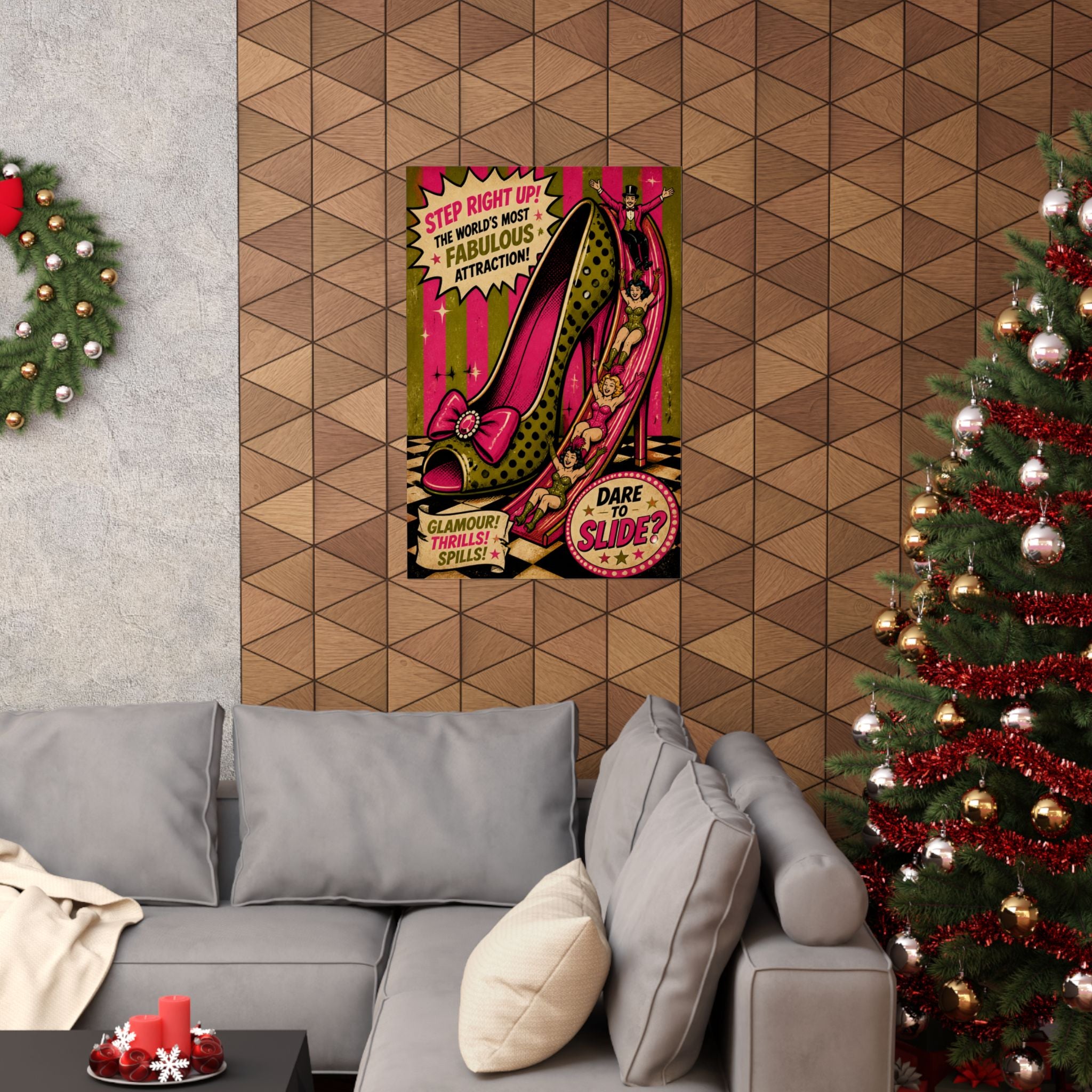 High Heel Slide Wall Art Poster 24×36 Pop Art Restaurant Decor Maximalist Print