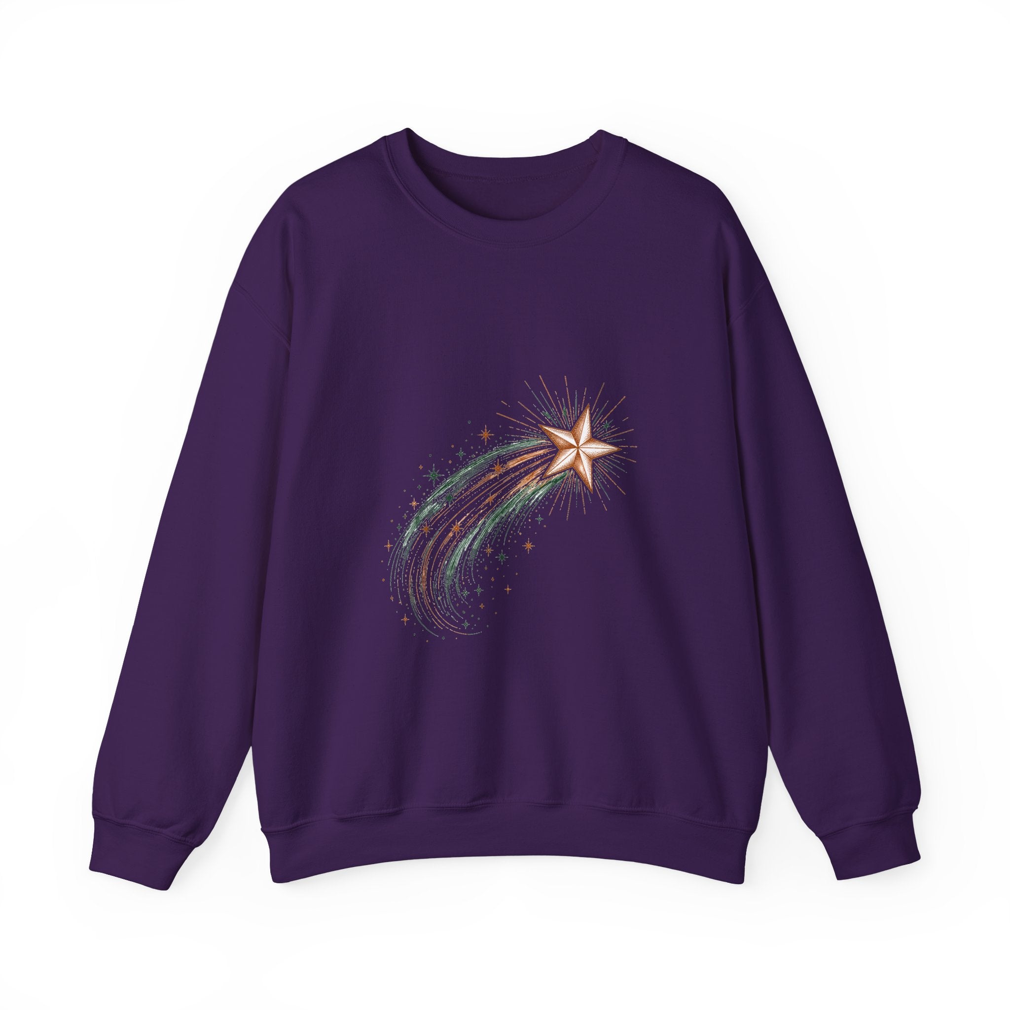 Matching Couple Sweatshirt - Shooting Star & North Star Matching Couple Comfort Colors Crew Hand-Drawn Art His Hers Anniversary Gift - Design A