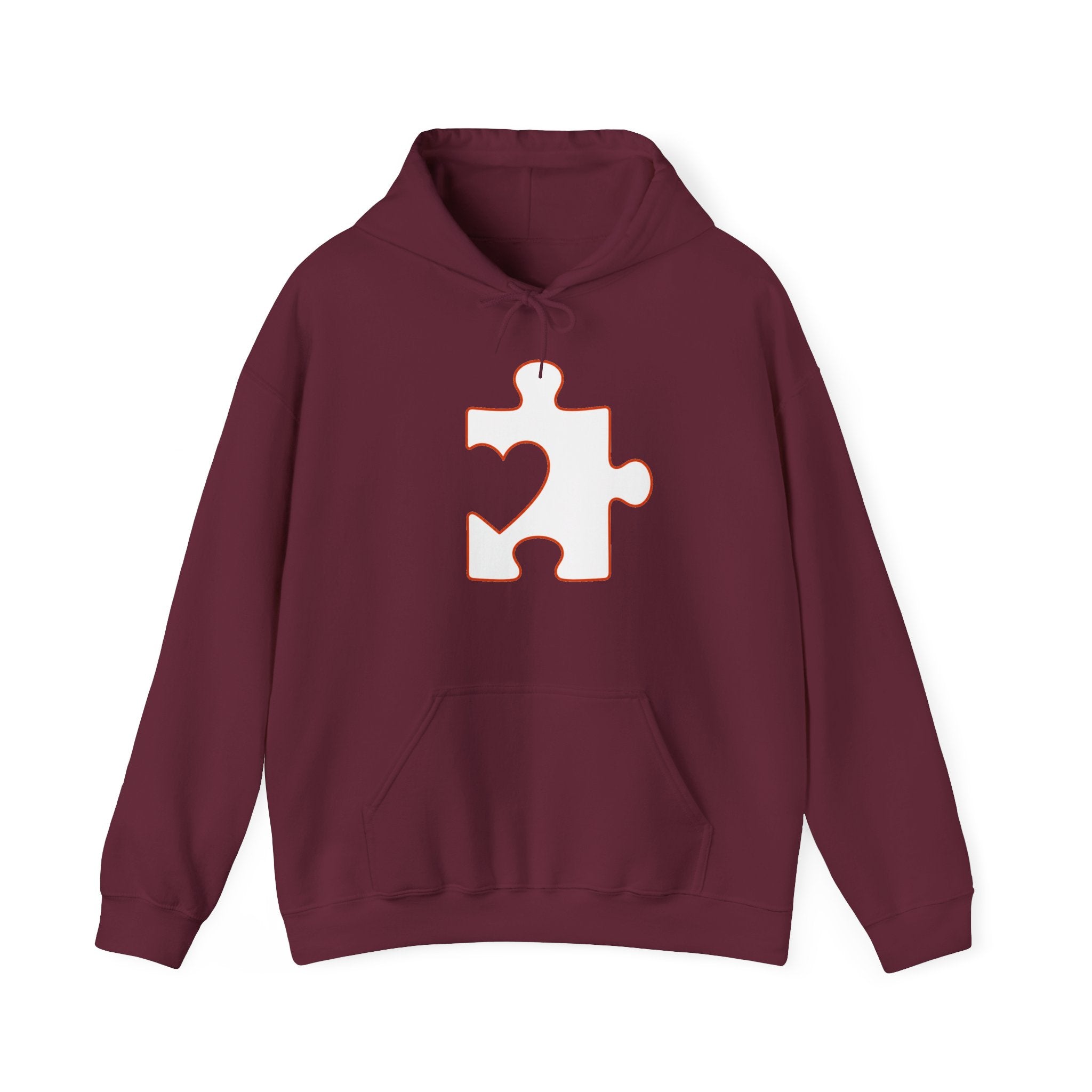 Matching Couple Sweatshirt - Puzzle Pieces Matching Couple Hooded Sweatshirt Minimalist Art His Hers Valentine Gift - Design B
