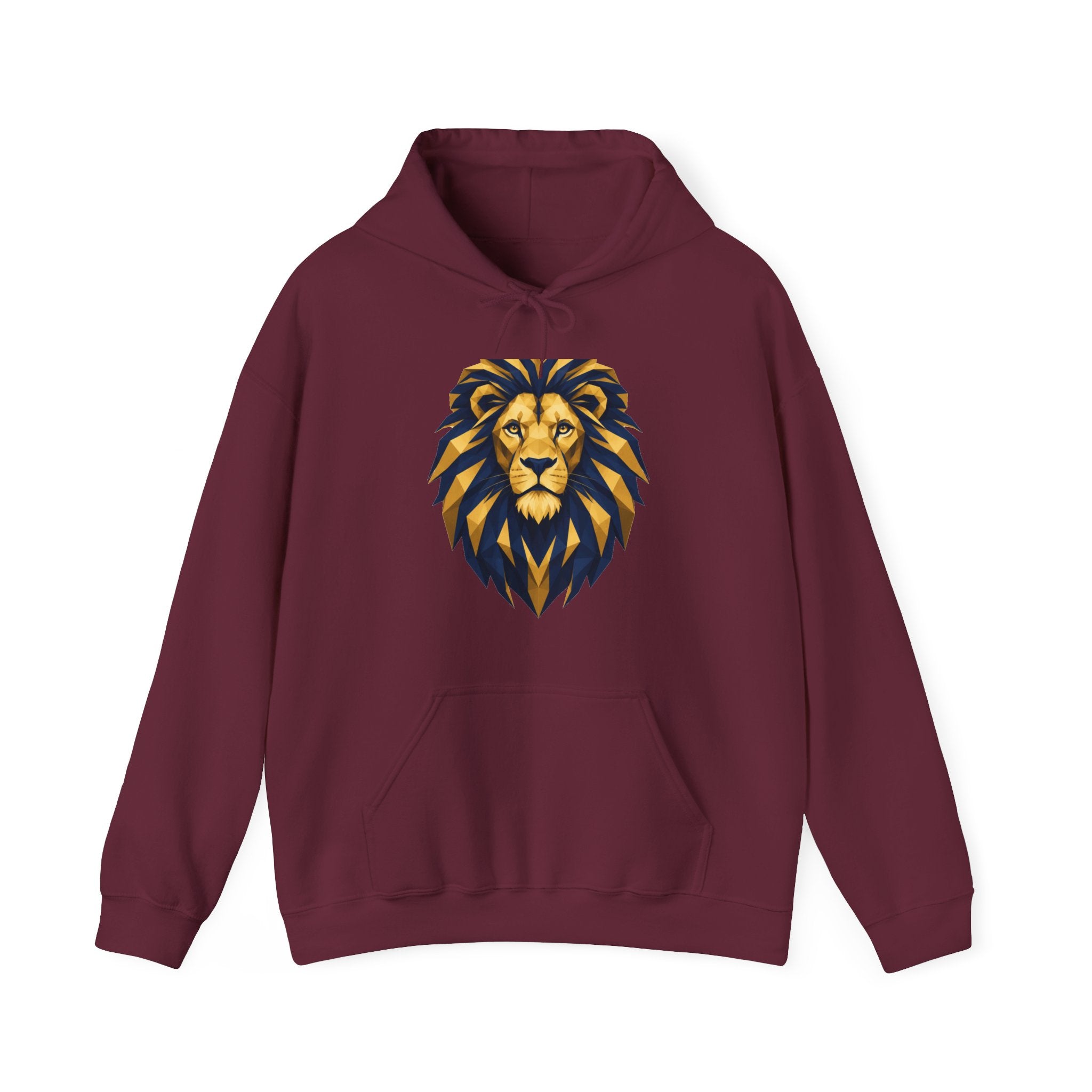Matching Couple Sweatshirt - Lion & Lamb Matching Couple Hooded Sweatshirt Geometric Art His Hers Couple Gift - Design A