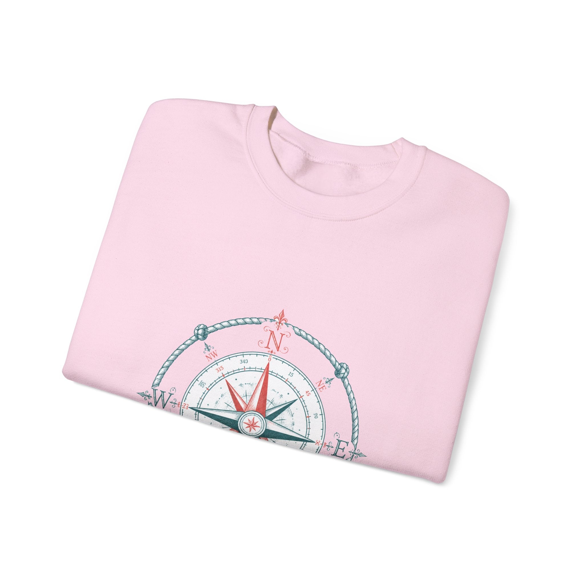 Matching Couple Sweatshirt - Compass North & South Matching Couple Premium Fleece Sweatshirt Hand-Drawn Art His Hers Anniversary Gift - Design A