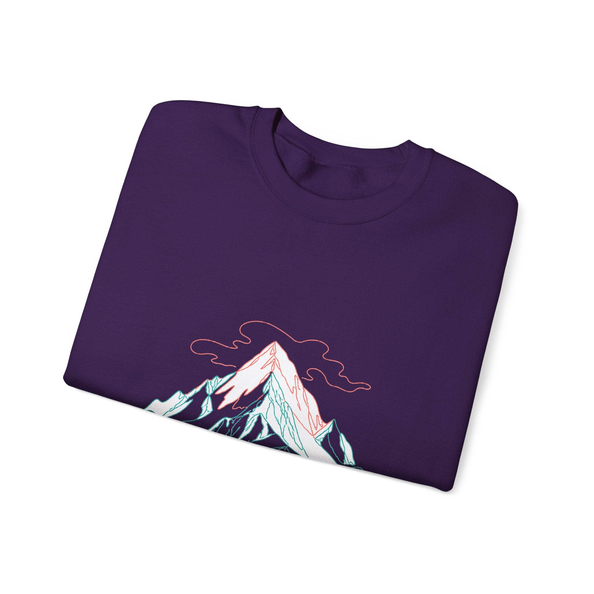 Matching Couple Sweatshirt - Mountain & Ocean Matching Couple Comfort Colors Crew Minimalist Art His Hers Christmas Gift - Design A