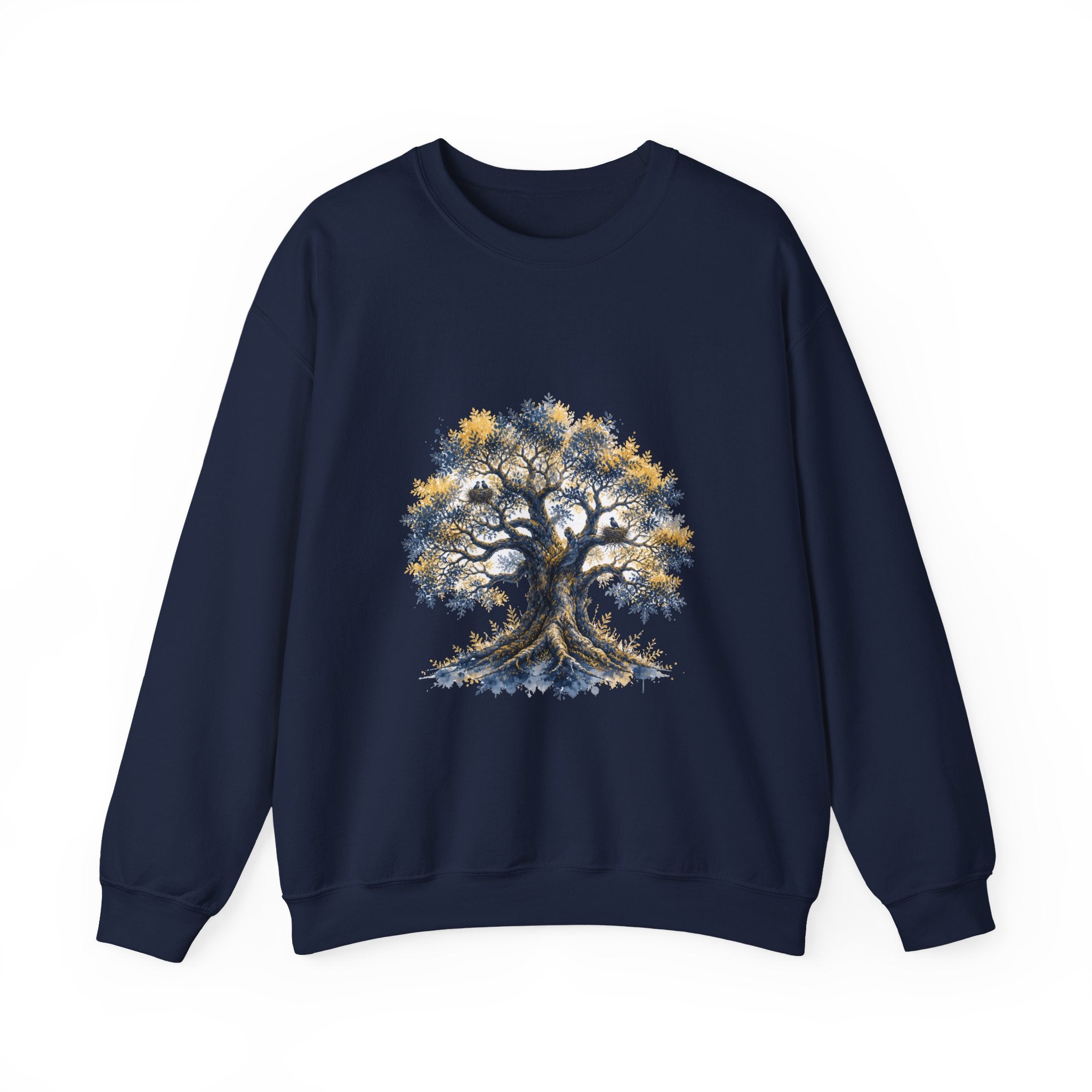 Matching Couple Sweatshirt - Ancient Oak & Deep Roots Matching Couple Premium Fleece Sweatshirt Watercolor Art His Hers Birthday Gift - Design A