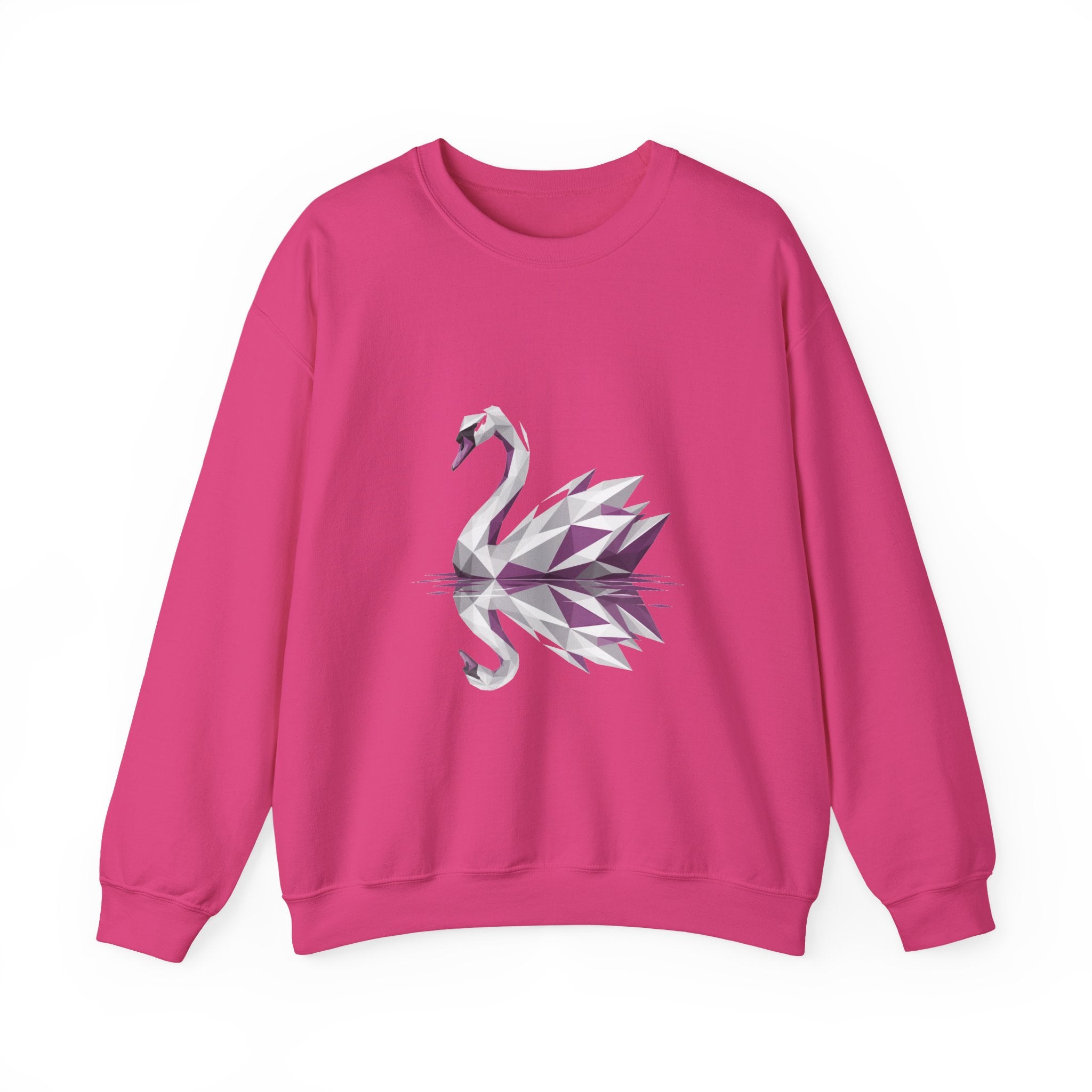 Matching Couple Sweatshirt - Raven & Swan Matching Couple Premium Fleece Sweatshirt Geometric Art His Hers Love Gift - Design B