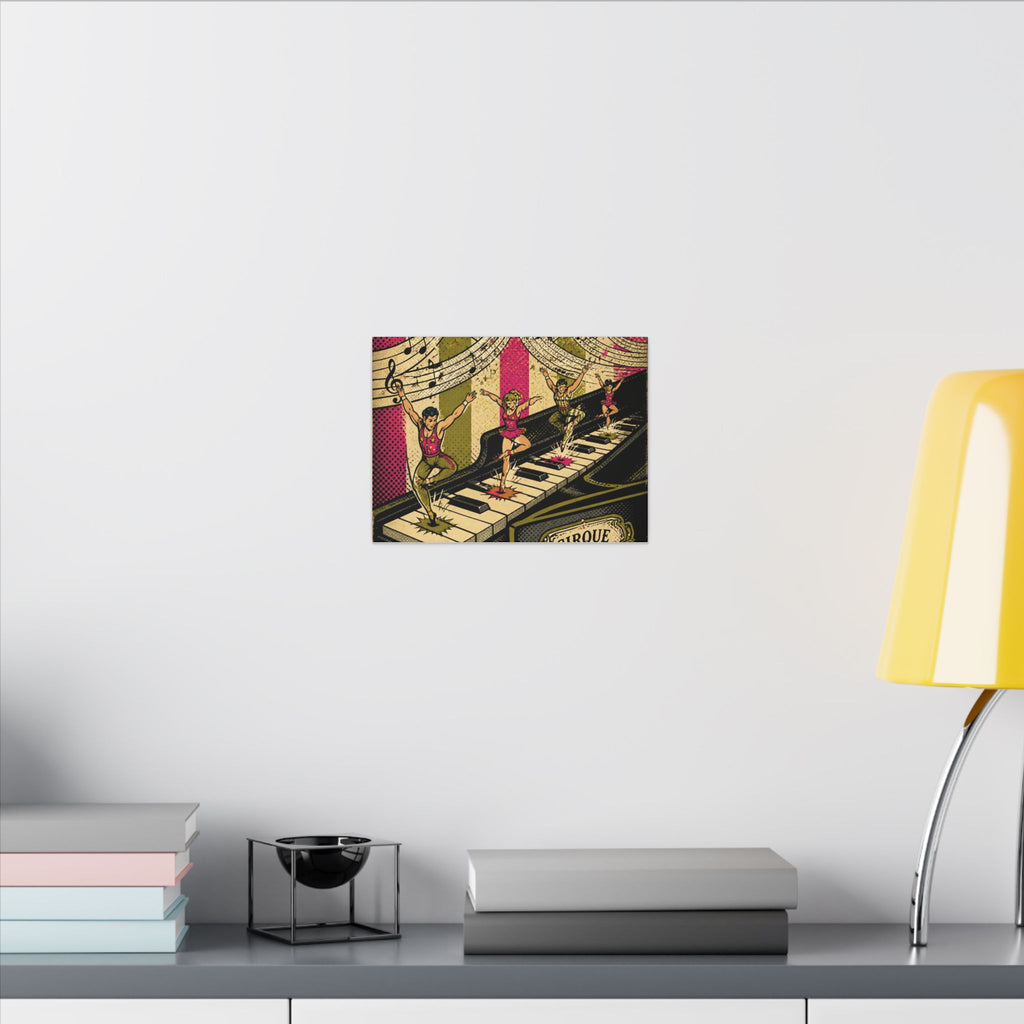 Grand Piano Acrobats Wall Art Canvas 16×20 Pop Art Living Room Decor Maximalist Print