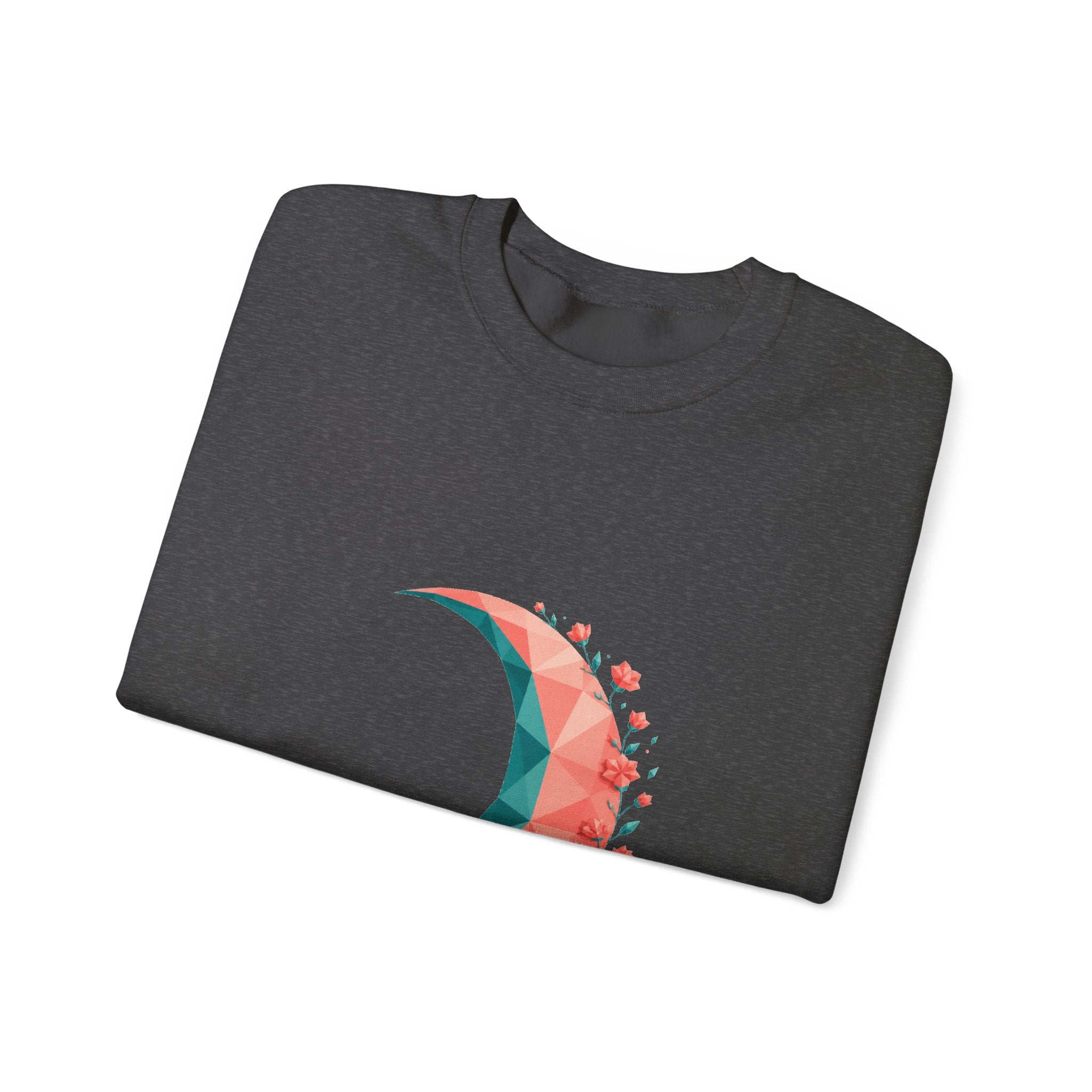 Matching Couple Sweatshirt - Waxing & Waning Moon Matching Couple Crewneck Sweatshirt Geometric Art His Hers Couple Gift - Design A
