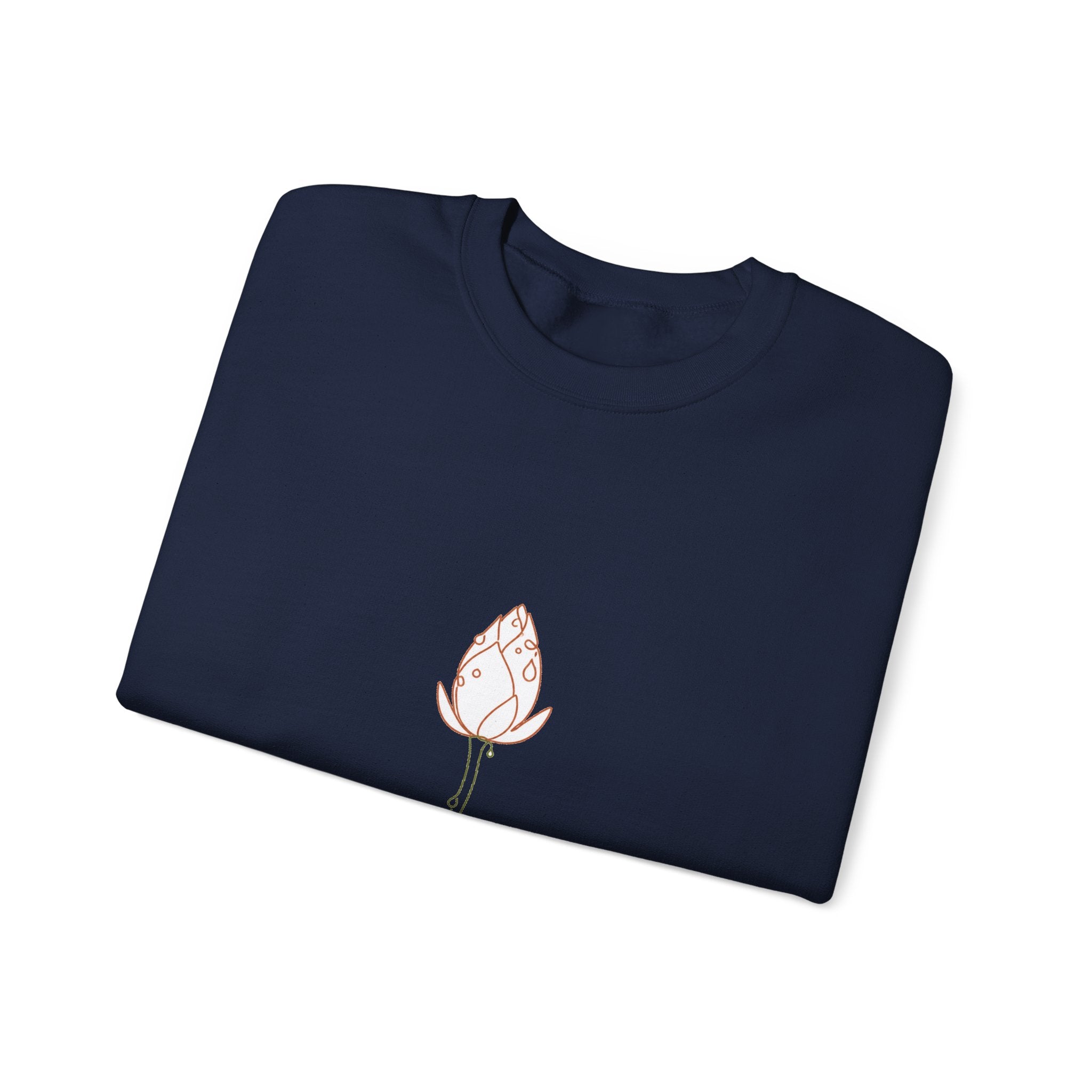 Matching Couple Sweatshirt - Open & Closed Lotus Matching Couple Comfort Colors Crew Minimalist Art His Hers Christmas Gift - Design B