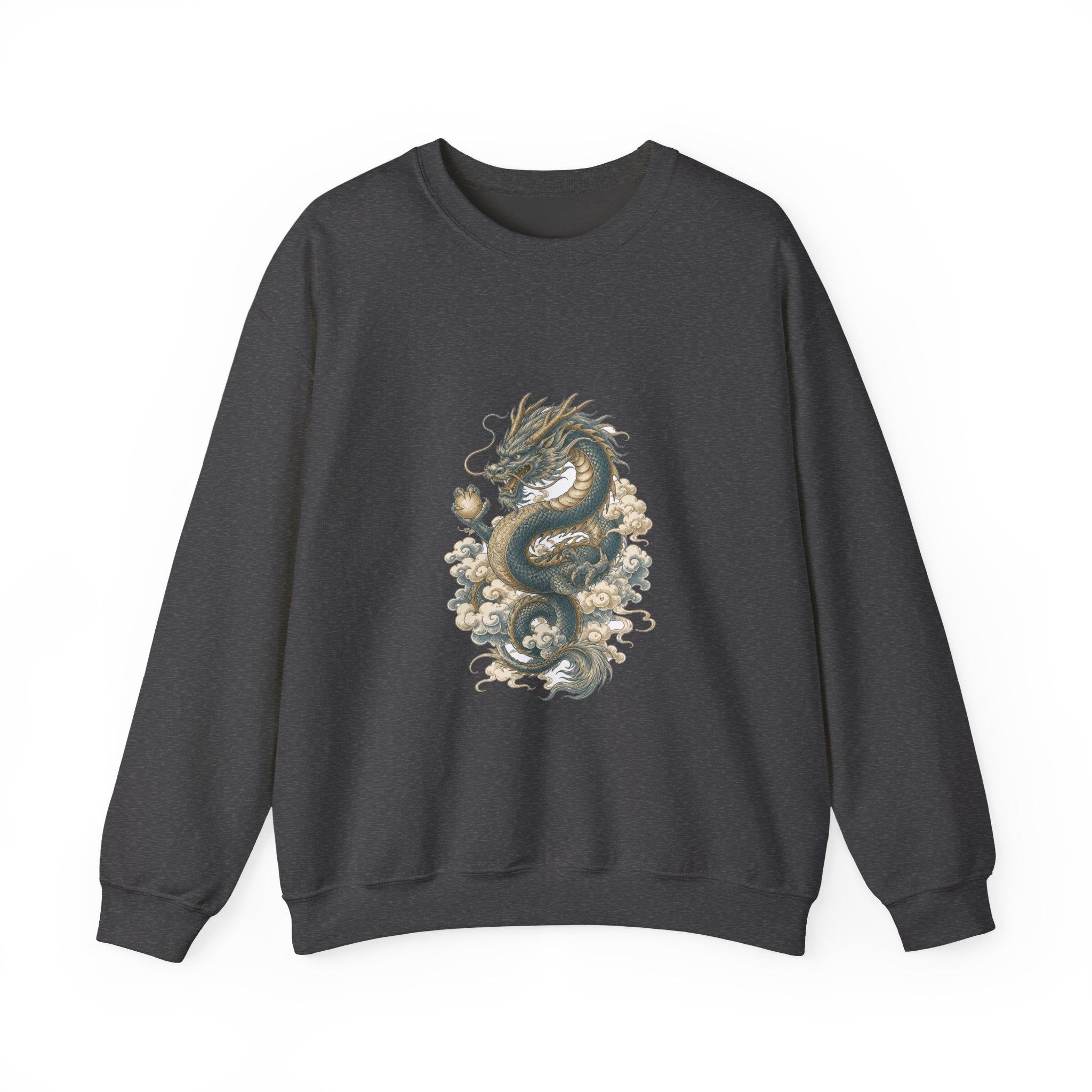 Matching Couple Sweatshirt - Dragon & Phoenix Matching Couple Crewneck Sweatshirt Hand-Drawn Art His Hers Best Friend Gift - Design A
