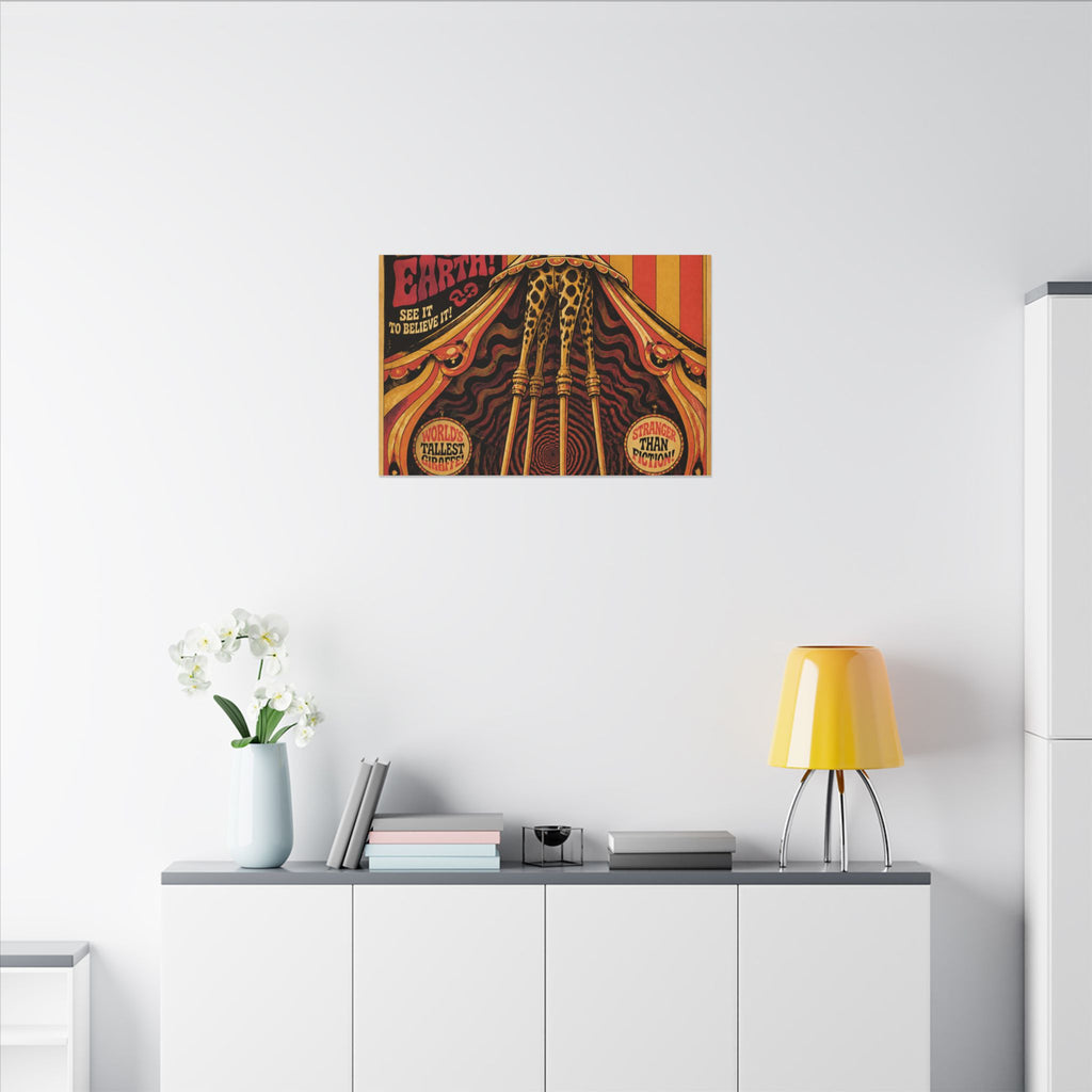 Giraffe on Stilts Wall Art Canvas 16×20 Psychedelic Cafe Decor Maximalist Print