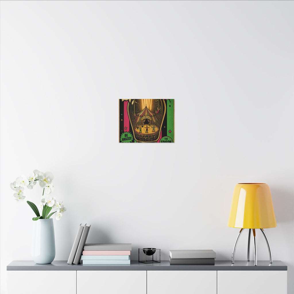 Light Bulb Circus Wall Art Canvas 24×36 Pop Art Restaurant Decor Maximalist Print
