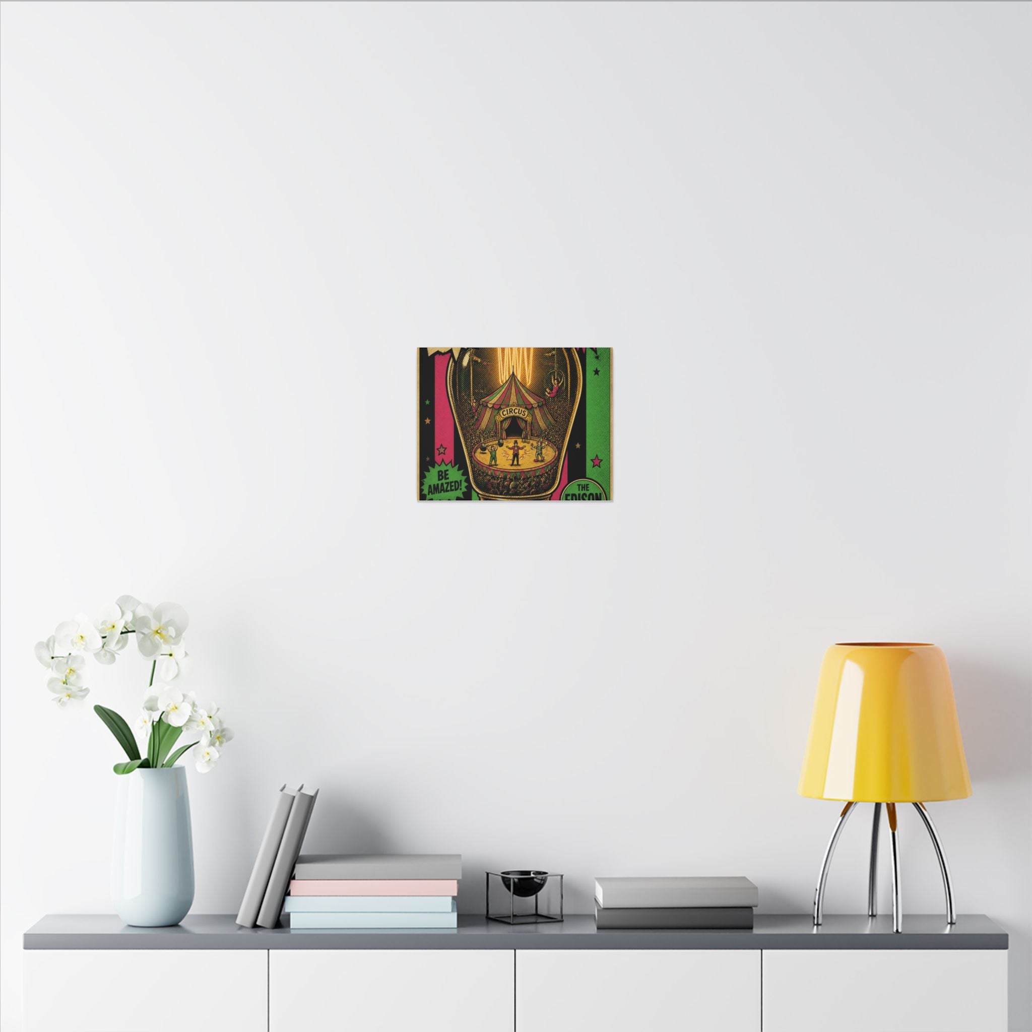 Light Bulb Circus Wall Art Canvas 24×36 Pop Art Restaurant Decor Maximalist Print