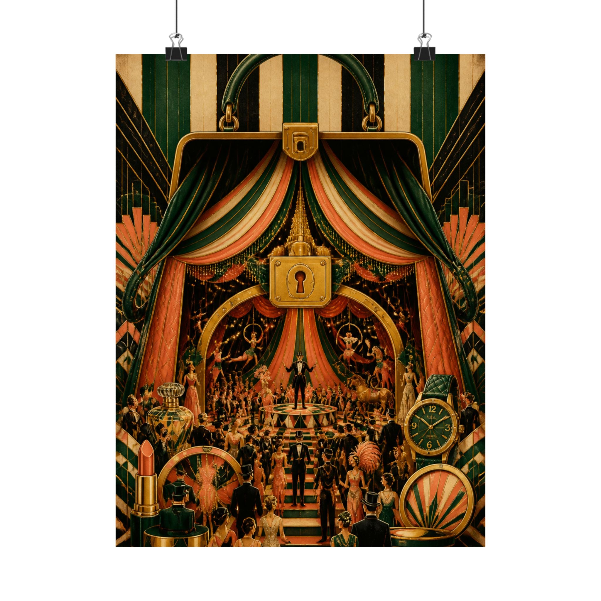 Handbag Big Top Wall Art Poster 18×24 Art Deco Entryway Decor Maximalist Print