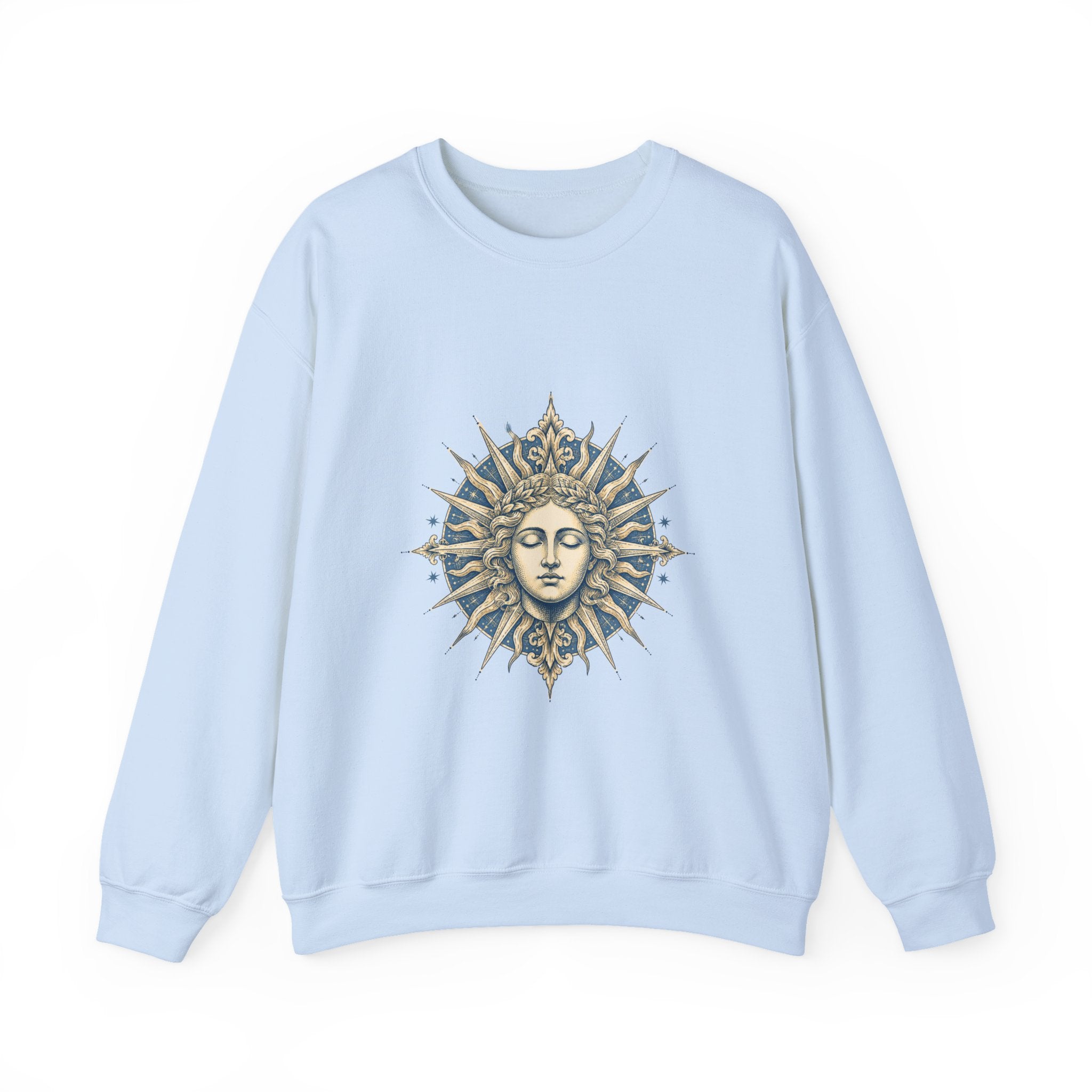 Matching Couple Sweatshirt - Helios & Selene Matching Couple Premium Fleece Sweatshirt Hand-Drawn Art His Hers Anniversary Gift - Design A