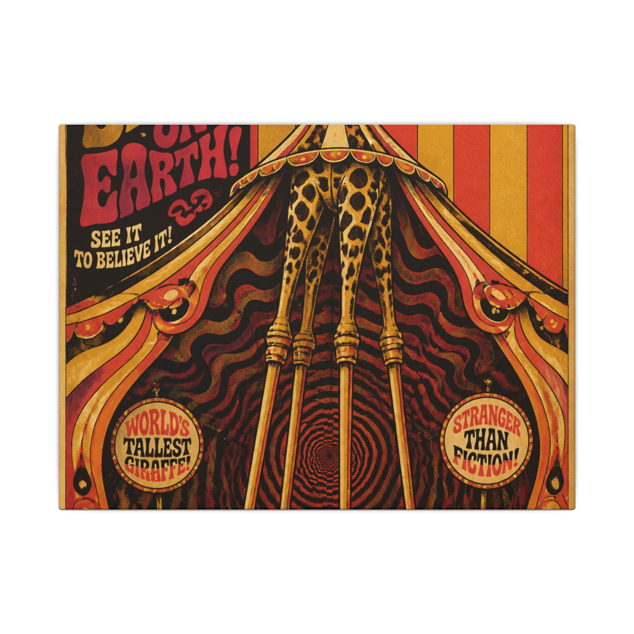 Giraffe on Stilts Wall Art Canvas 16×20 Psychedelic Cafe Decor Maximalist Print