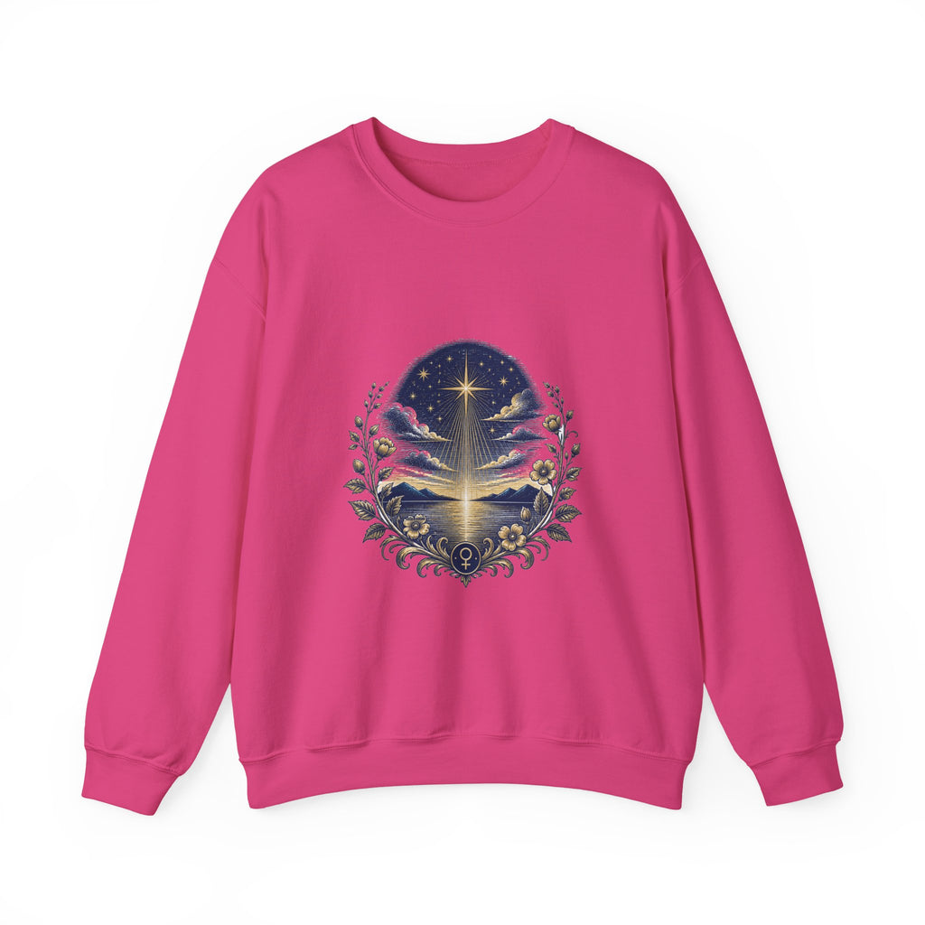 Matching Couple Sweatshirt - Evening & Morning Star Matching Couple Crewneck Sweatshirt Vintage Art His Hers Wedding Gift - Design A