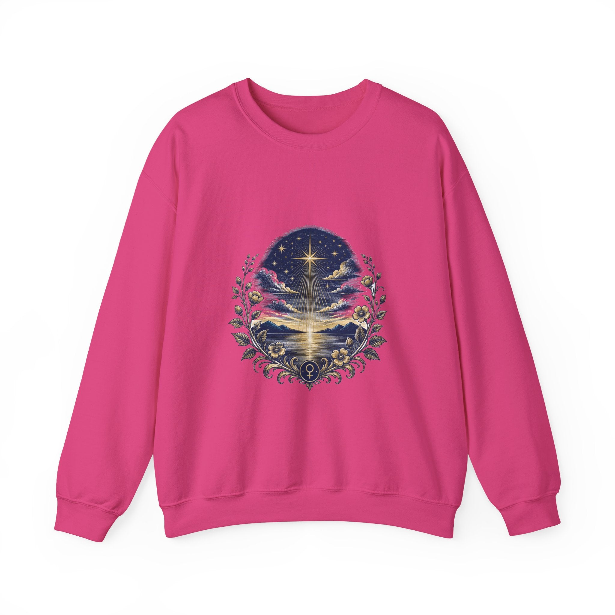 Matching Couple Sweatshirt - Evening & Morning Star Matching Couple Crewneck Sweatshirt Vintage Art His Hers Wedding Gift - Design A