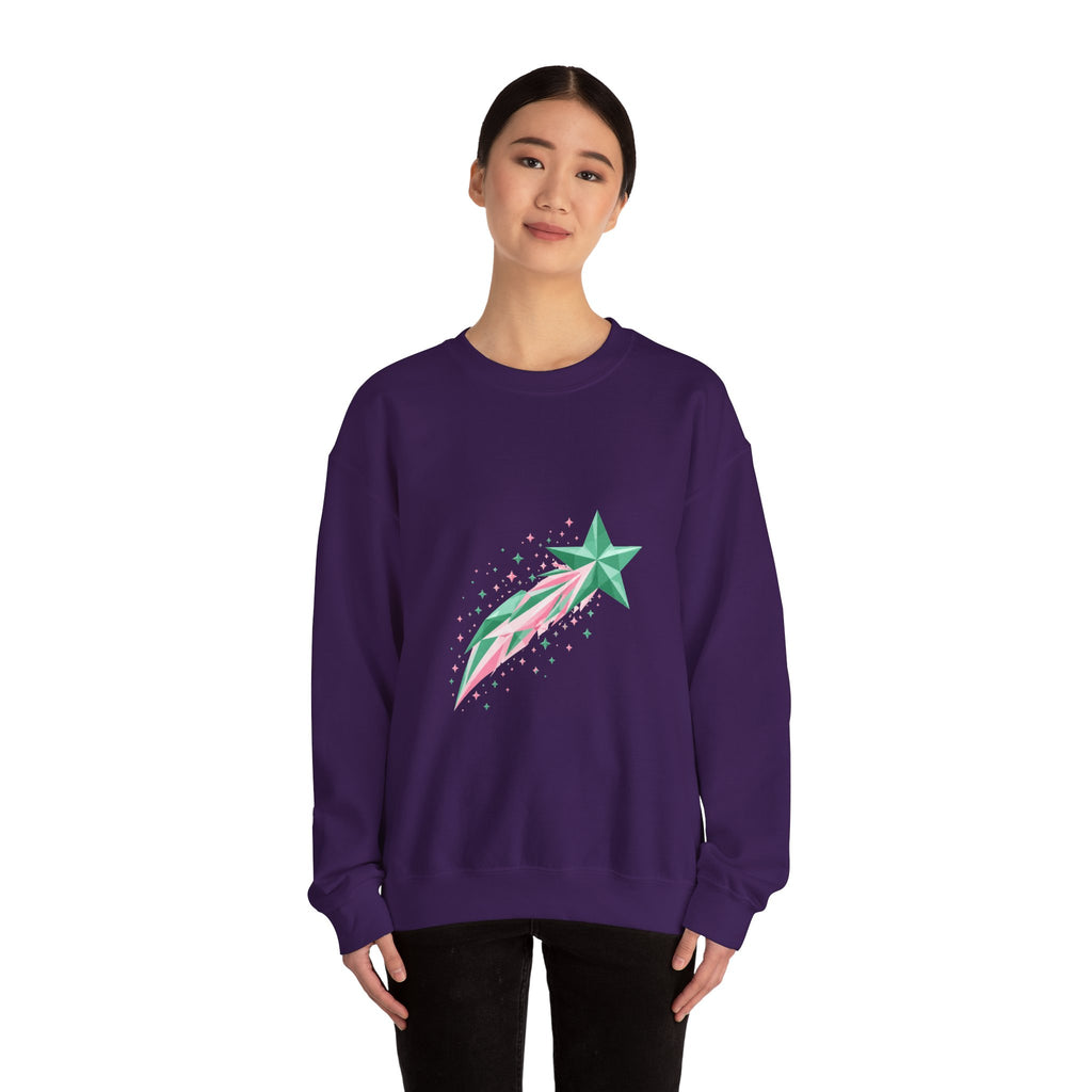 Matching Couple Sweatshirt - Shooting Star & North Star Matching Couple Premium Fleece Sweatshirt Geometric Art His Hers Love Gift - Design A