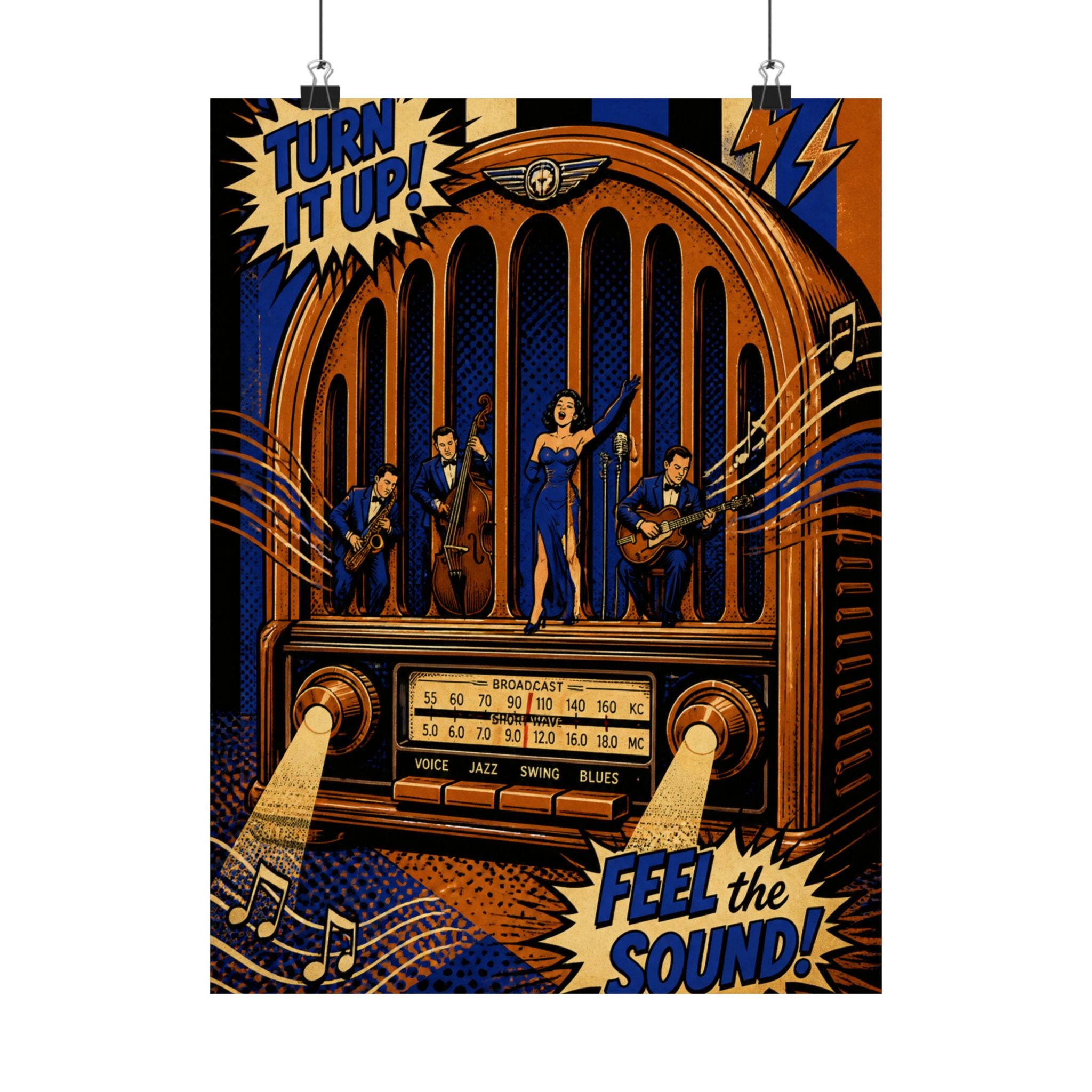 Vintage Radio Stage Wall Art Poster 18×24 Pop Art Living Room Decor Maximalist Print