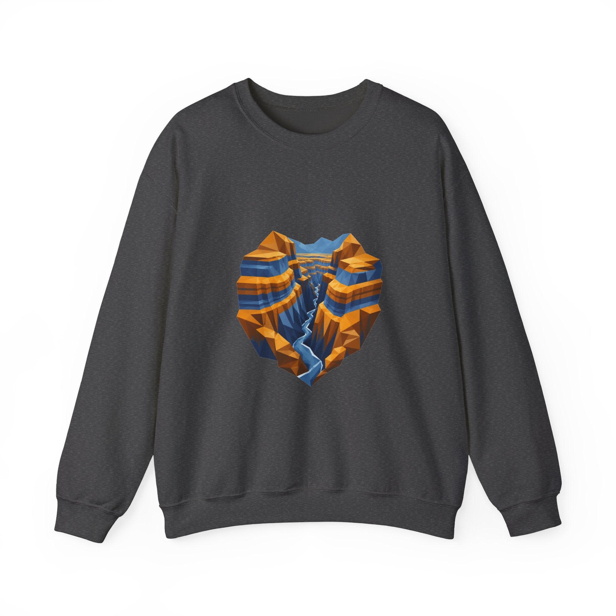 Matching Couple Sweatshirt - Lavender Fields & Canyon Matching Couple Premium Fleece Sweatshirt Geometric Art His Hers Love Gift - Design B