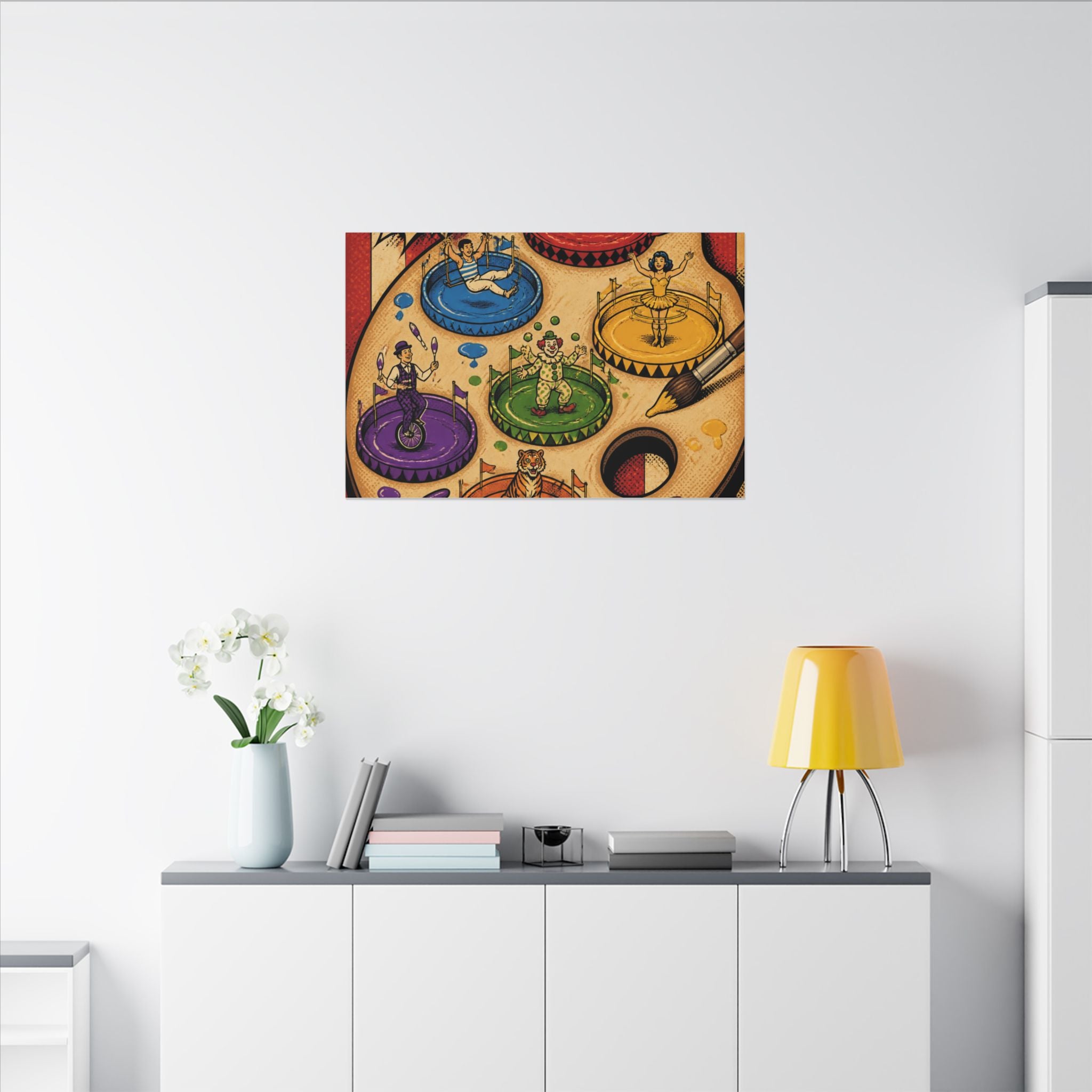 Paint Palette Stage Wall Art Canvas 24×36 Pop Art Restaurant Decor Maximalist Print