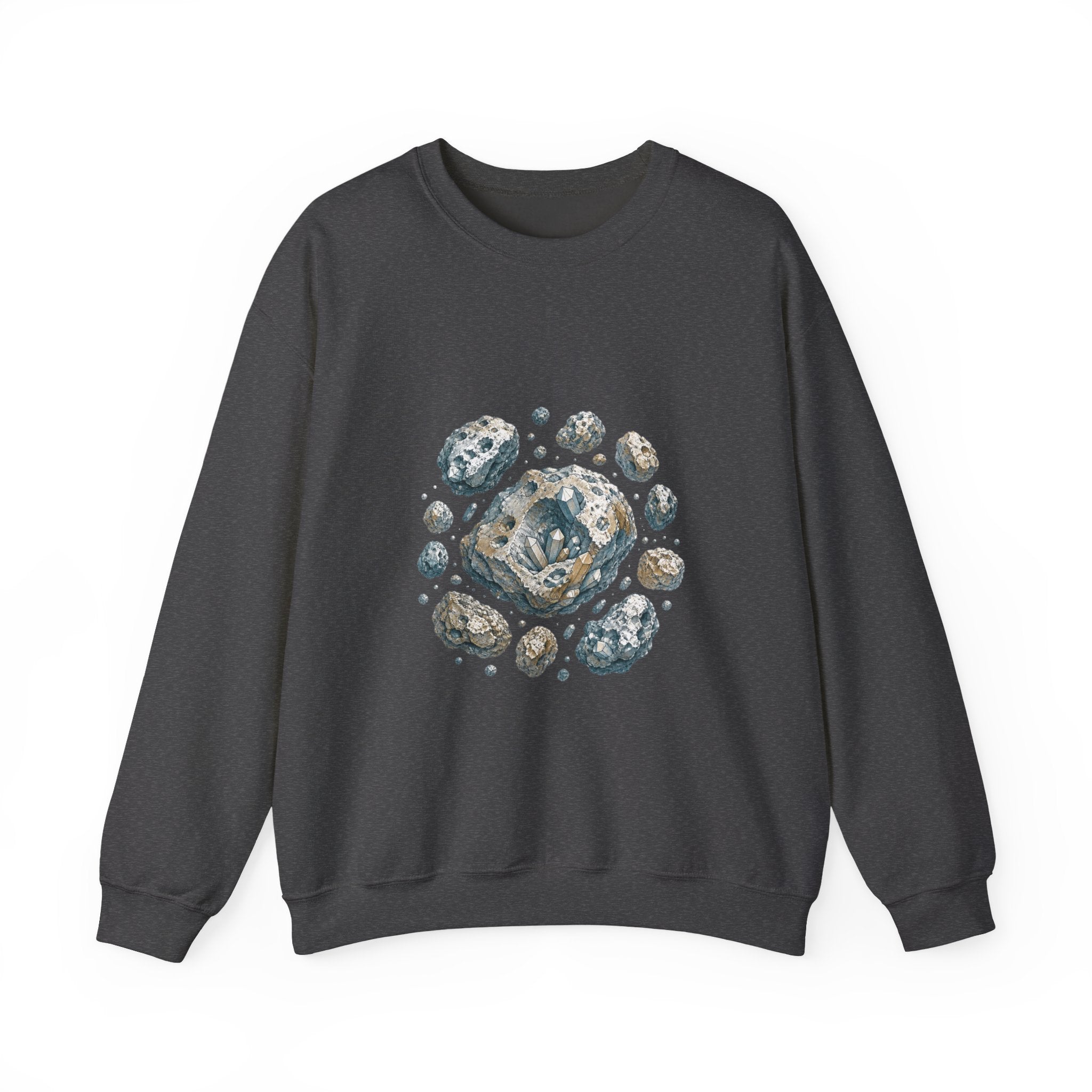 Matching Couple Sweatshirt - Comet & Asteroid Matching Couple Premium Fleece Sweatshirt Hand-Drawn Art His Hers Anniversary Gift - Design B