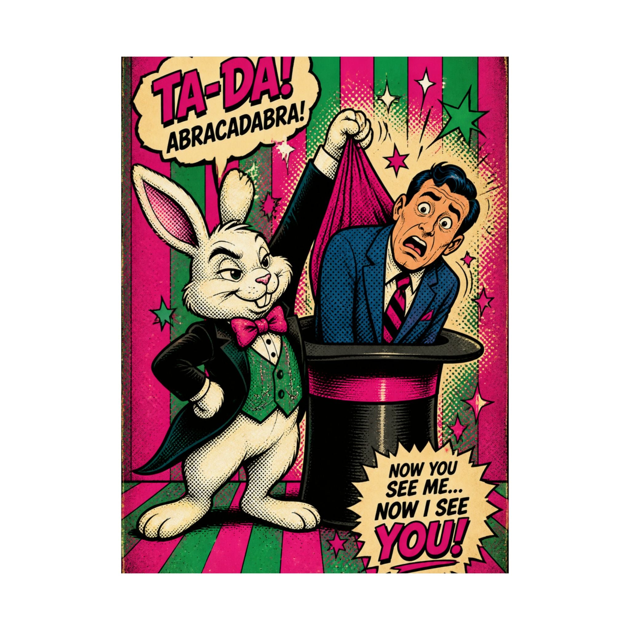 Magic Hat Rabbit Wall Art Poster 24×36 Pop Art Restaurant Decor Maximalist Print
