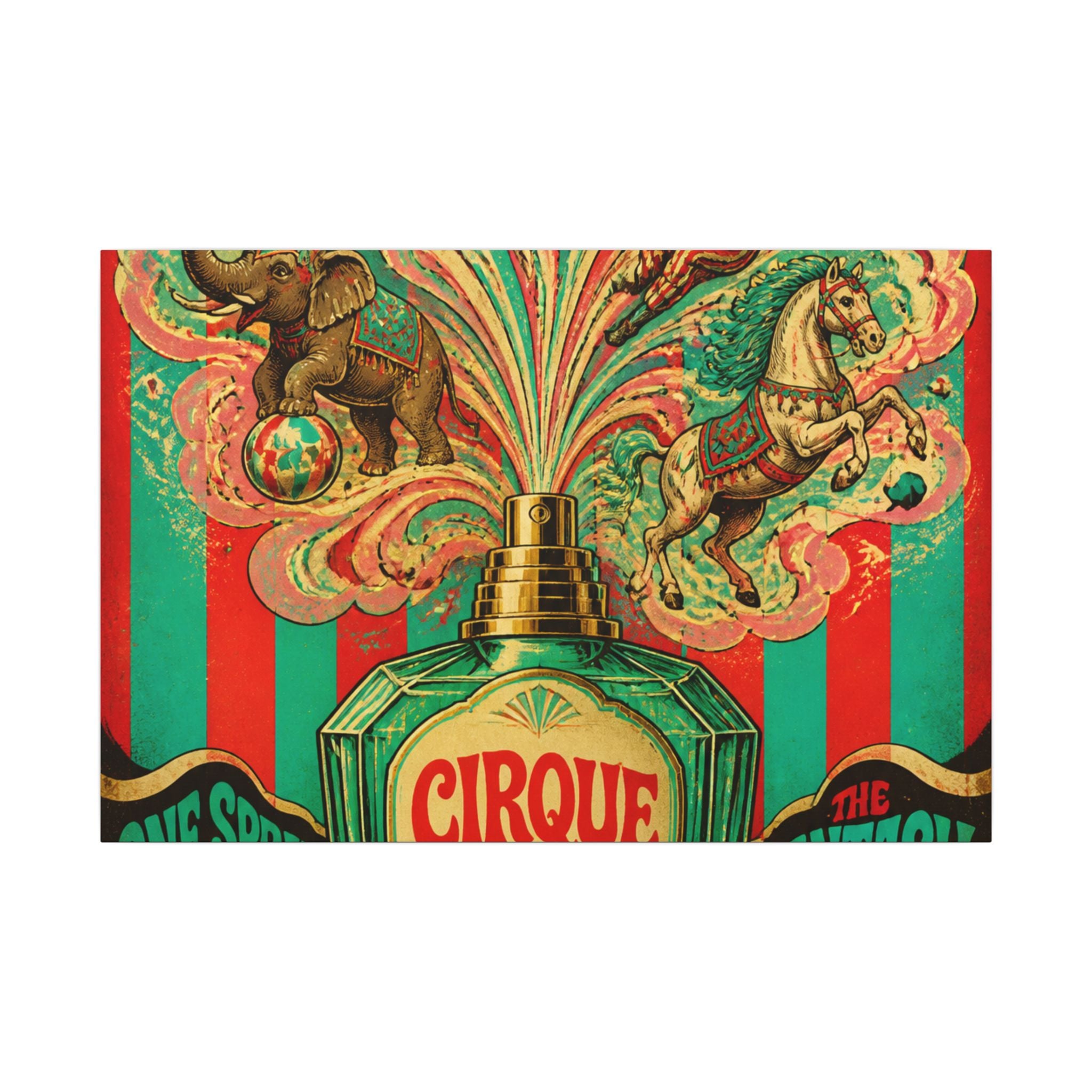 Perfume Bottle Fountain Wall Art Canvas 16×20 Psychedelic Cafe Decor Maximalist Print