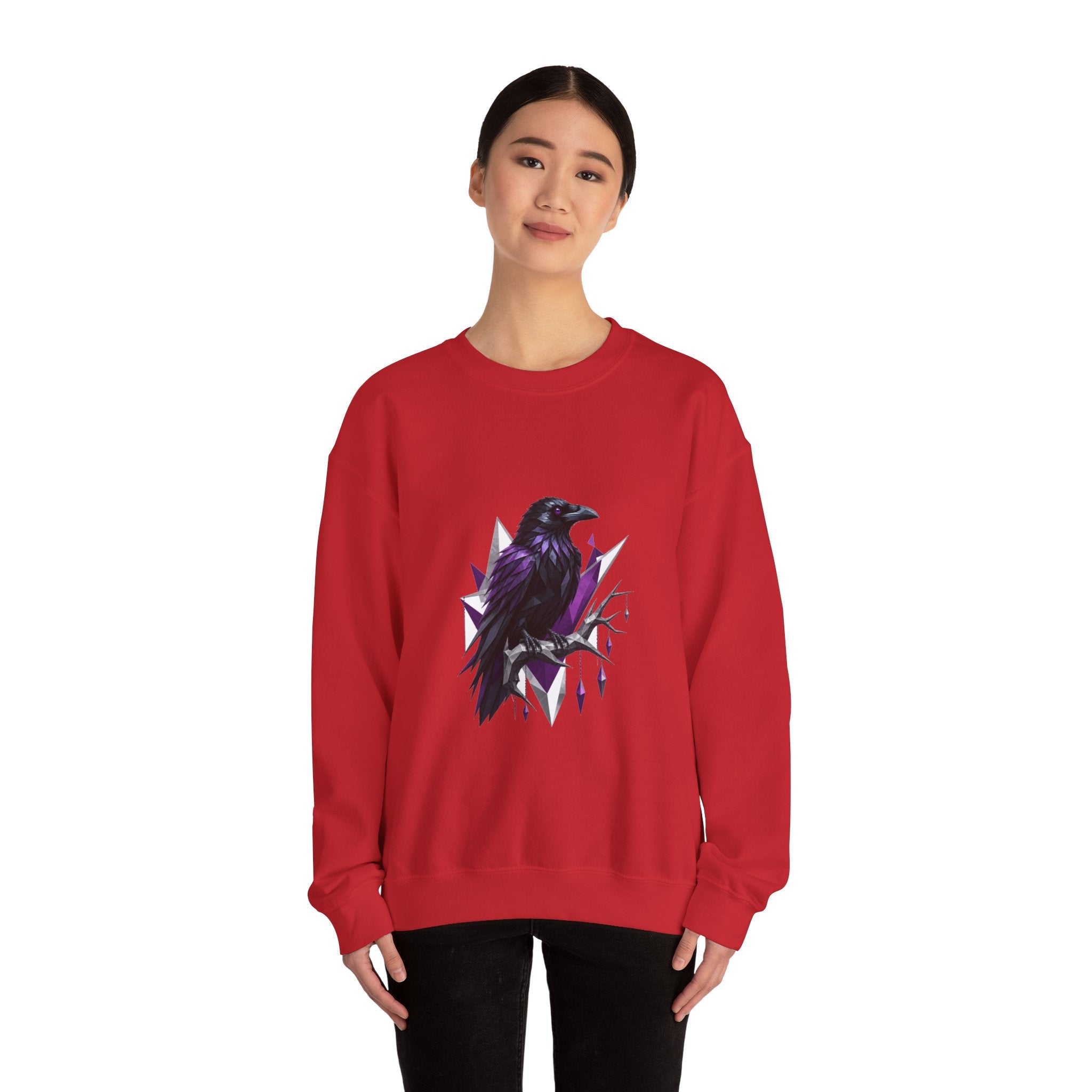 Matching Couple Sweatshirt - Raven & Swan Matching Couple Premium Fleece Sweatshirt Geometric Art His Hers Love Gift - Design A