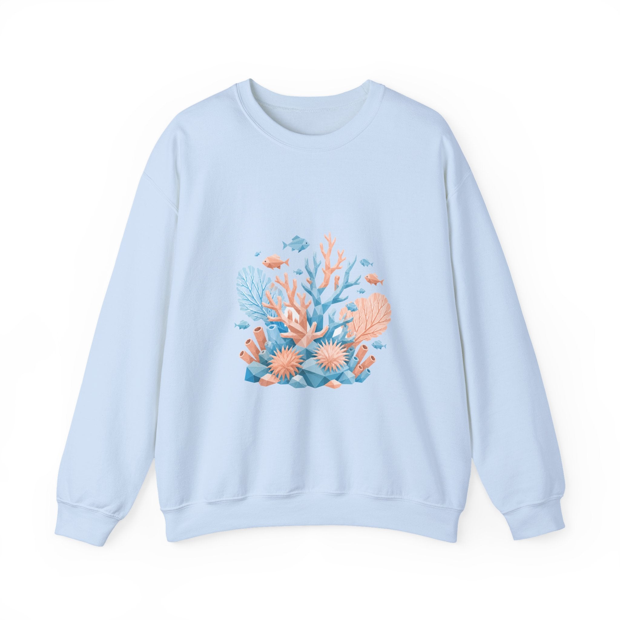 Matching Couple Sweatshirt - Coral Reef & Deep Sea Matching Couple Crewneck Sweatshirt Geometric Art His Hers Couple Gift - Design A