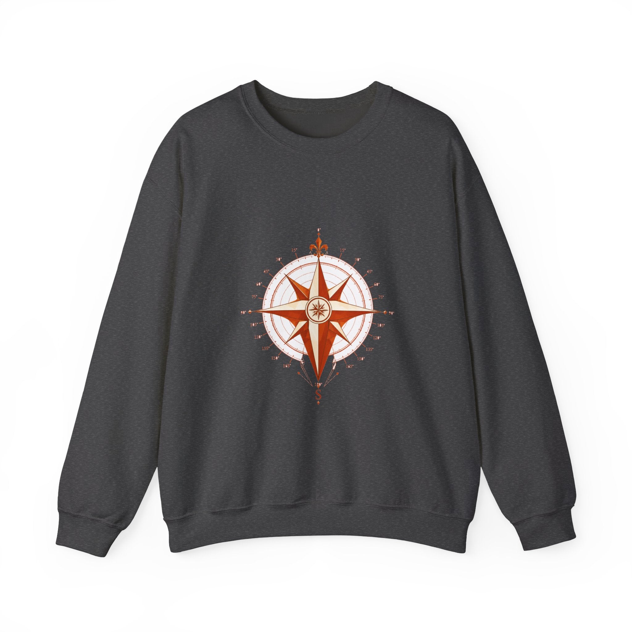 Matching Couple Sweatshirt - Compass North & South Matching Couple Comfort Colors Crew Geometric Art His Hers Love Gift - Design B