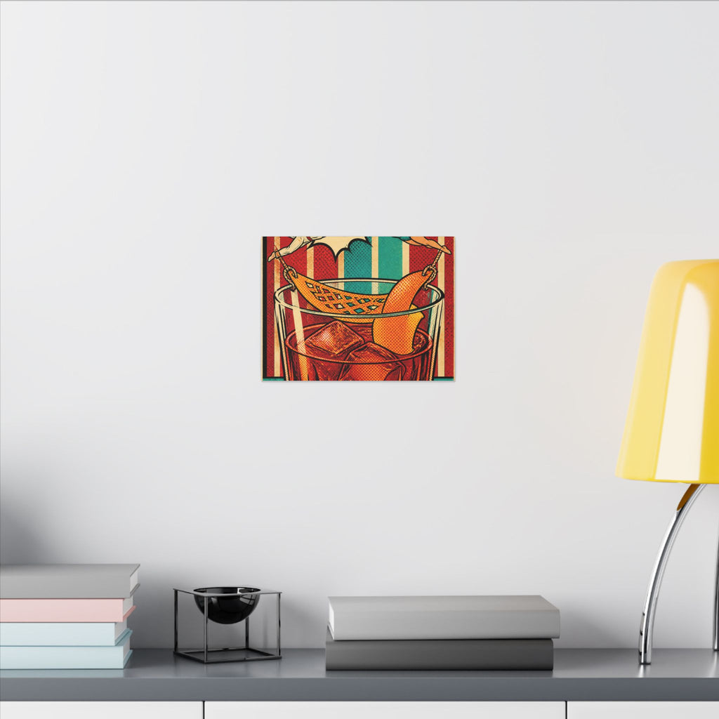 Negroni Trapeze Act Wall Art Canvas 24×36 Pop Art Restaurant Decor Maximalist Print