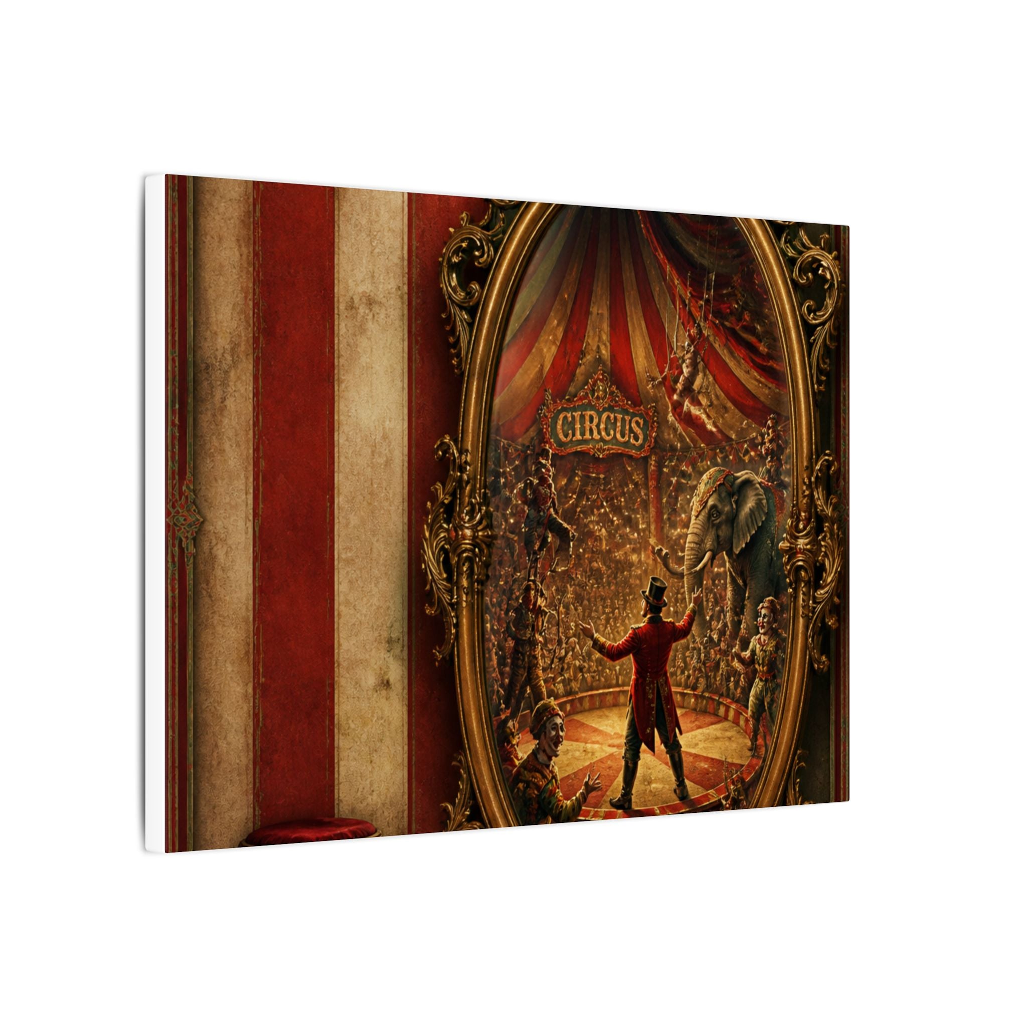 Vintage Mirror Circus Wall Art Canvas 24×36 Baroque Studio Decor Maximalist Print