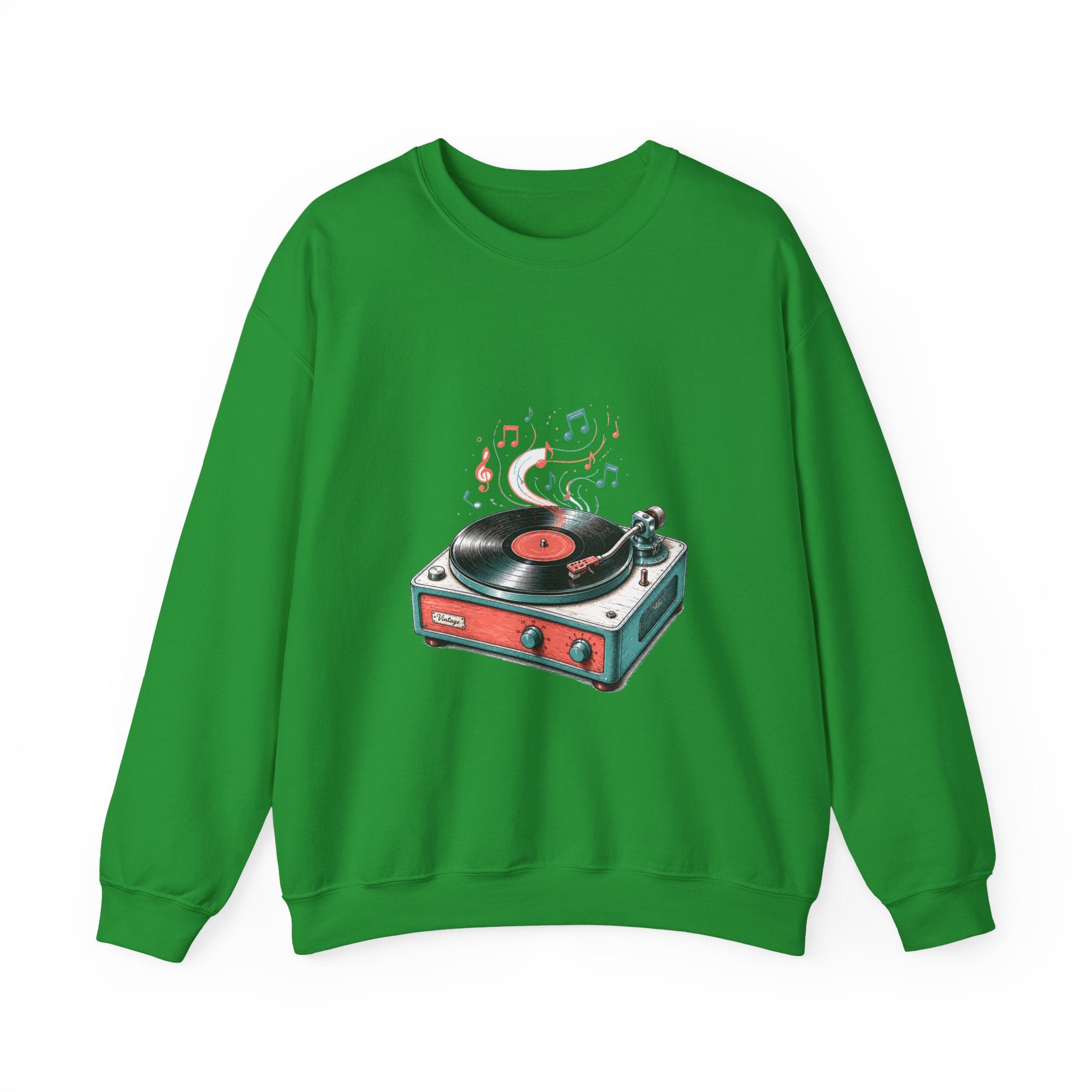 Matching Couple Sweatshirt - Vinyl & Cassette Matching Couple Comfort Colors Crew Hand-Drawn Art His Hers Anniversary Gift - Design A