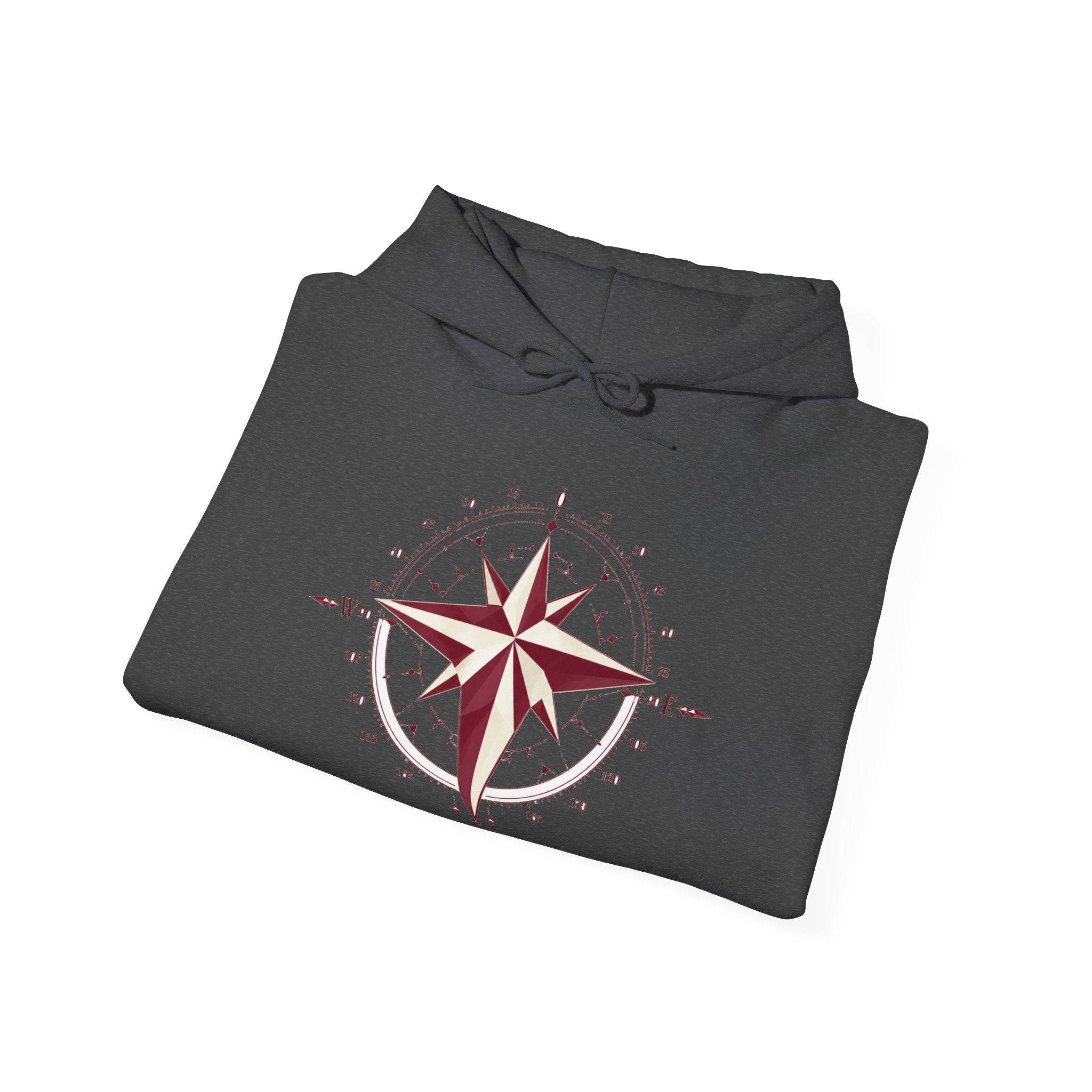 Matching Couple Sweatshirt - Compass North & South Matching Couple Hooded Sweatshirt Geometric Art His Hers Couple Gift - Design B