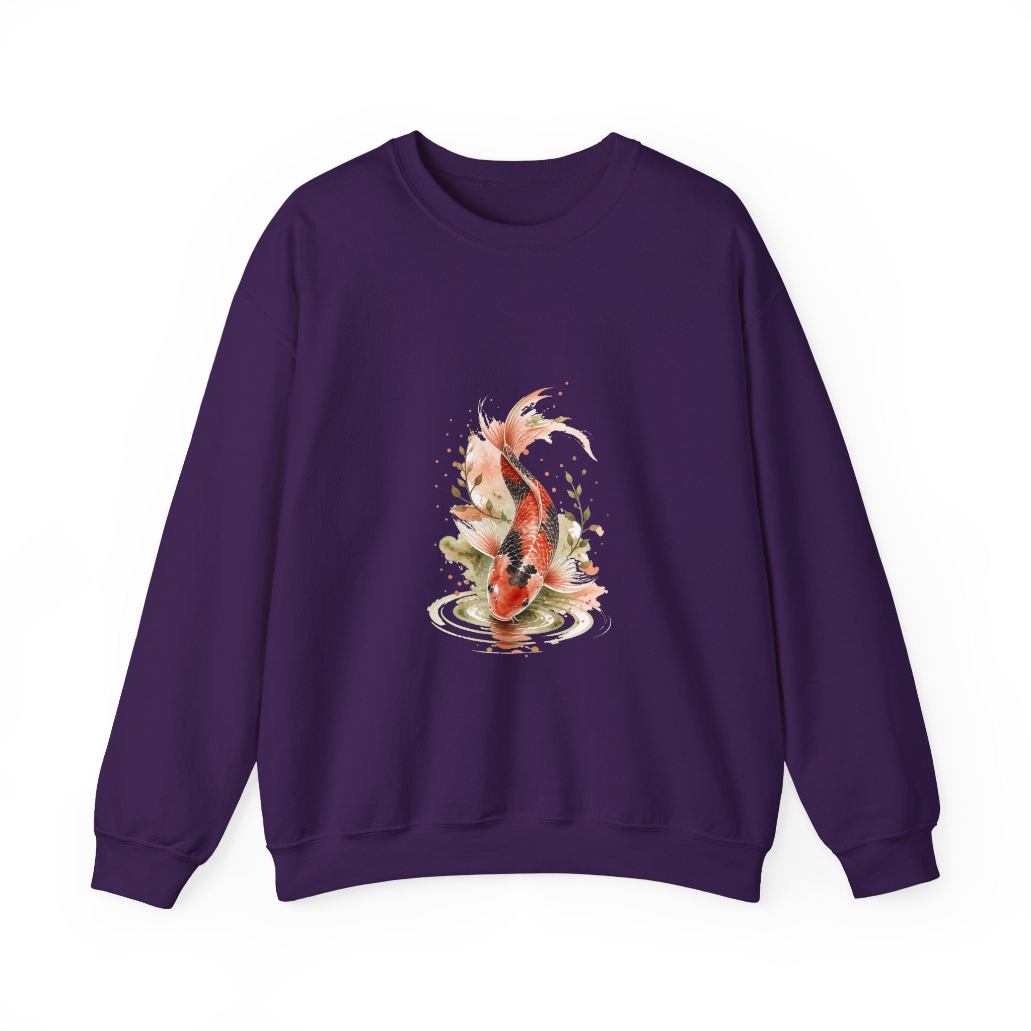 Matching Couple Sweatshirt - Koi Fish Yin Yang Matching Couple Comfort Colors Crew Watercolor Art His Hers Birthday Gift - Design B